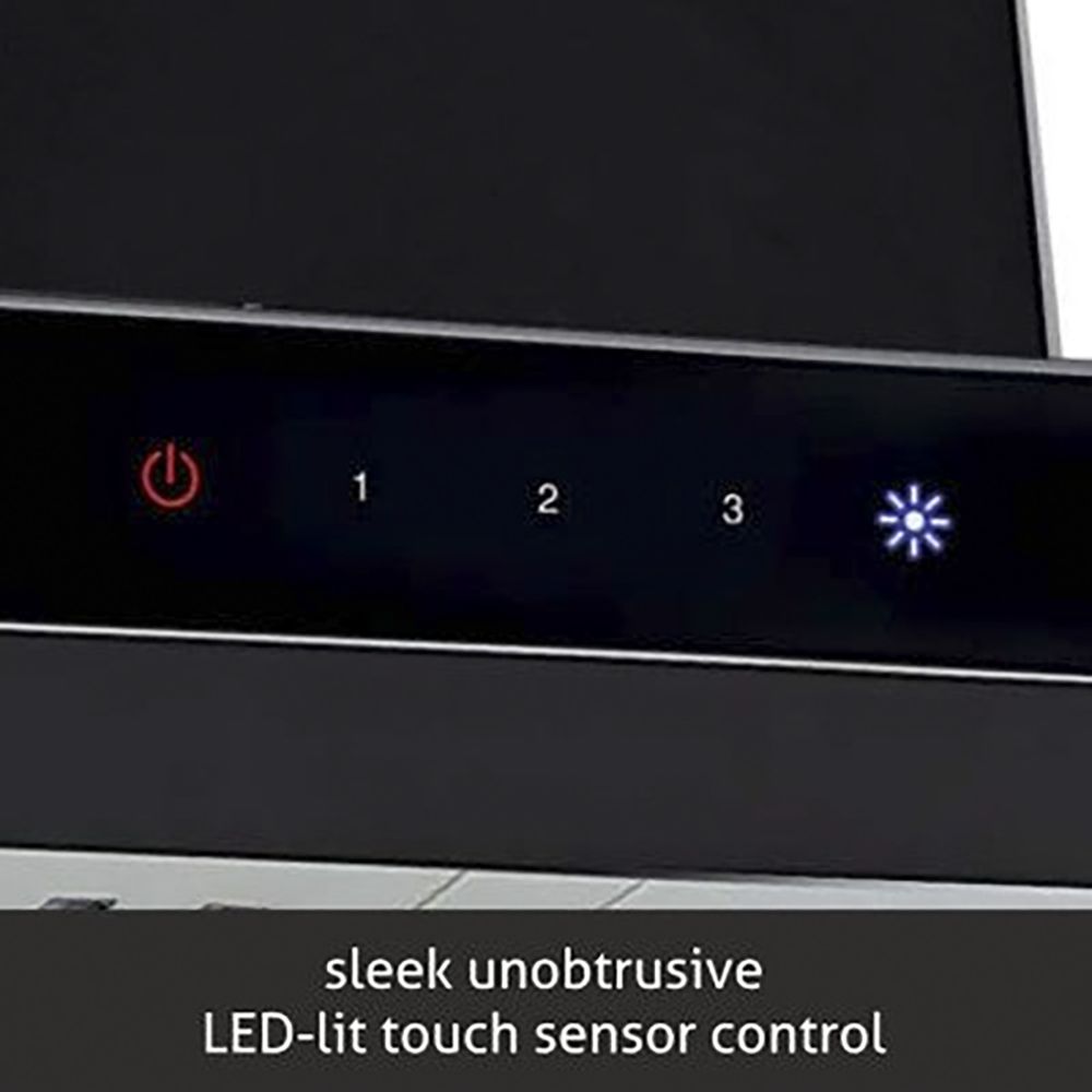 GLEN 6056 SX TS 60cm 1000m3/hr Ductless Wall Mounted Chimney with Touch Control Panel (Black)_7