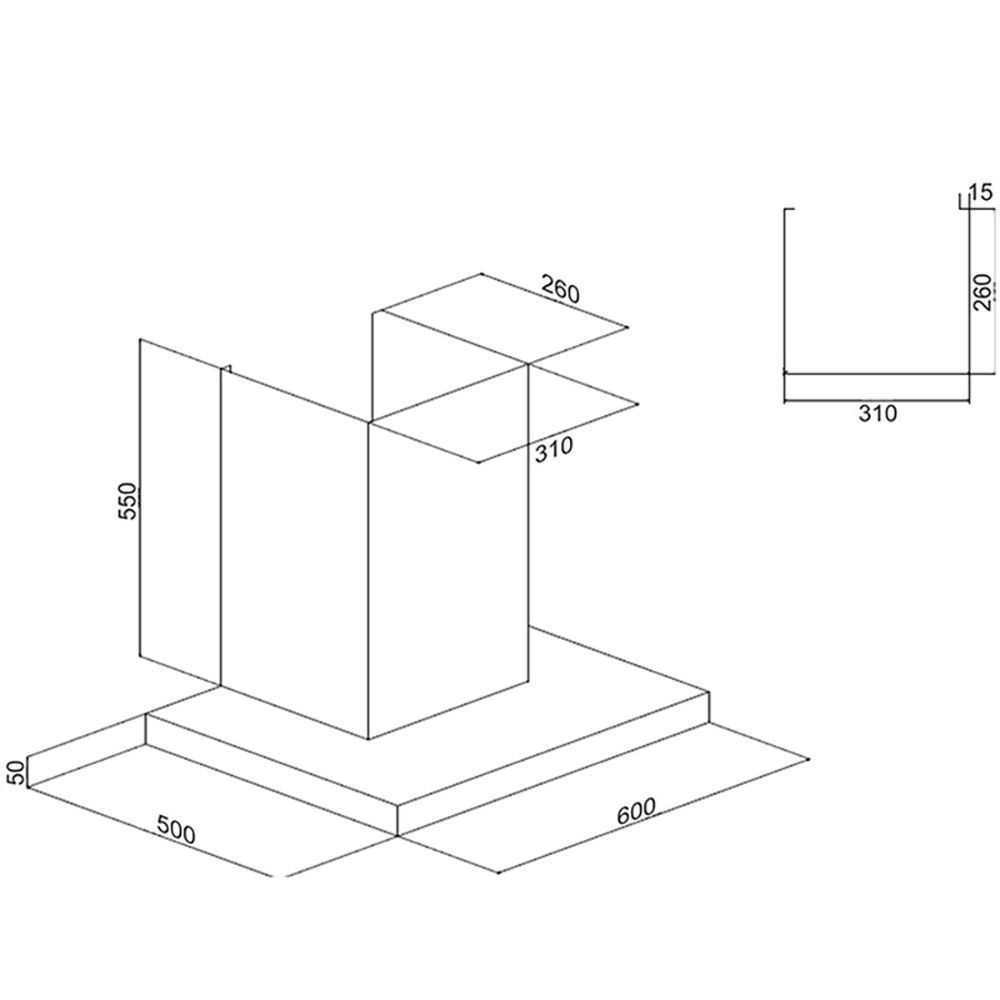 GLEN 6056 SX TS 60cm 1000m3/hr Ductless Wall Mounted Chimney with Touch Control Panel (Black)_4