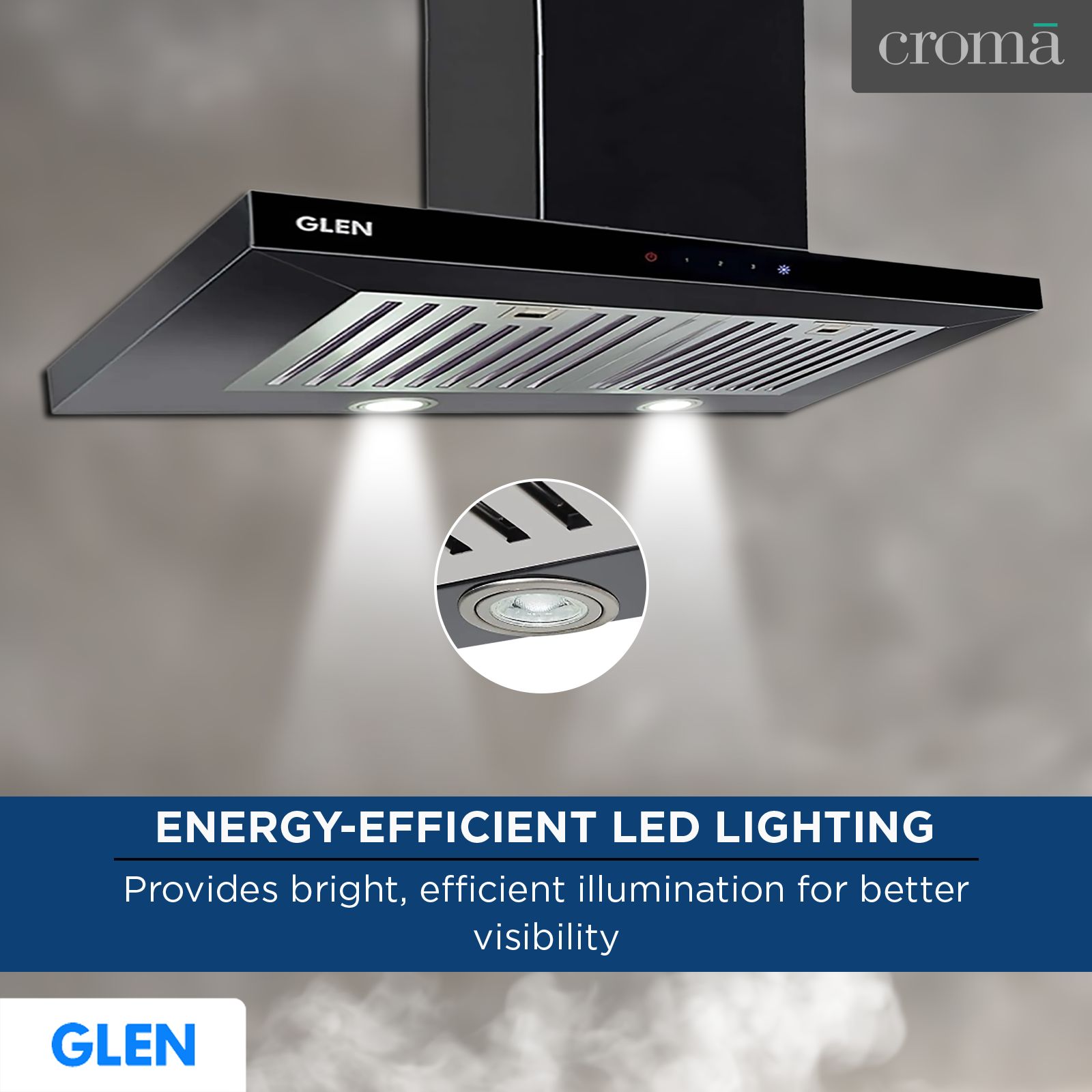 GLEN 6056 SX TS 60cm 1000m3/hr Ducted Wall Mounted Chimney with Touch Control Panel (Black) GLEN 6056 SX TS 60cm 1000m3/hr Ducted Wall Mounted Chimney with Touch Control Panel (Black)_11