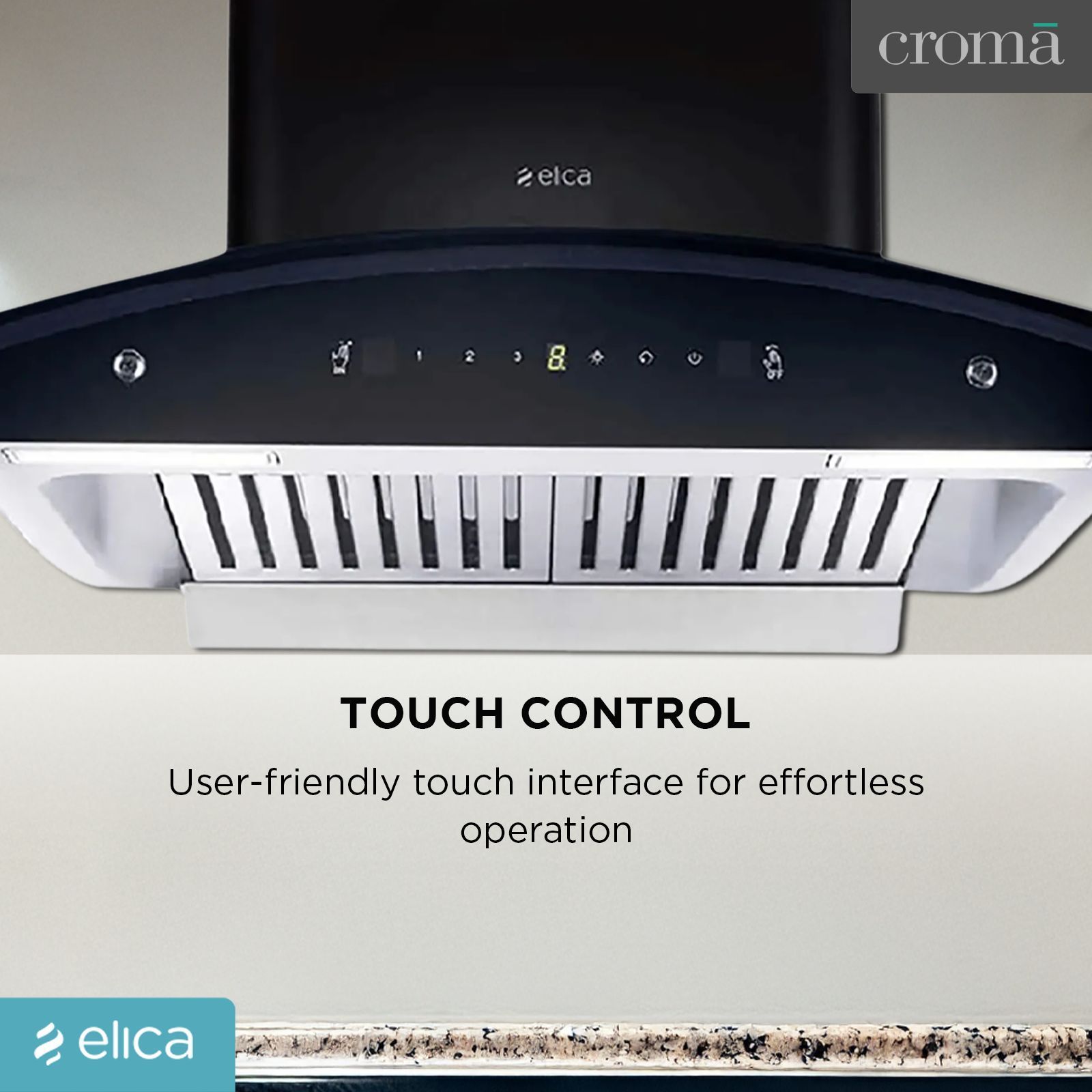 elica WD TBF HAC 60 MS NERO 60cm 1425m3/hr Ducted Auto Clean Wall Mounted Chimney with Touch Control Panel (Black)_16