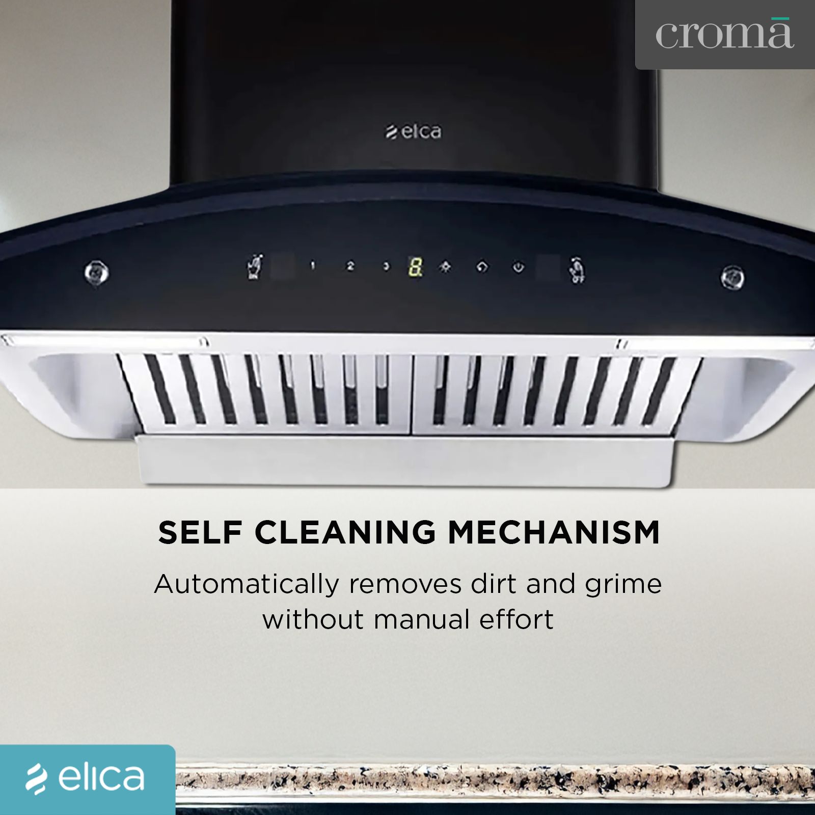 elica WD TBF HAC 60 MS NERO 60cm 1425m3/hr Ducted Auto Clean Wall Mounted Chimney with Touch Control Panel (Black)_19