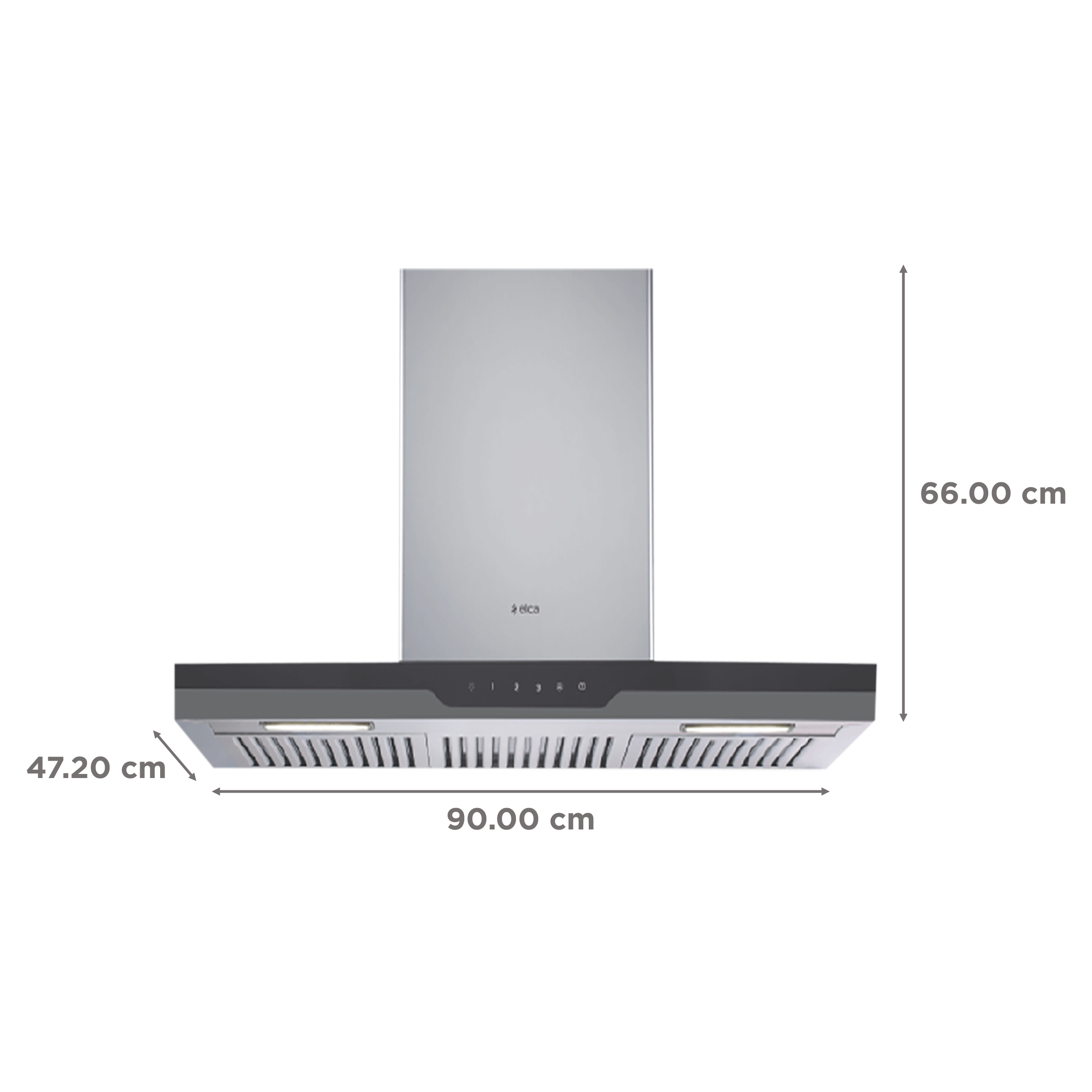 elica METEORITE ETB PLUS LTW 90 T4V LED 90cm 1220m3/hr Ducted Wall Mounted Chimney with Touch Control Panel (Stainless Steel)_2