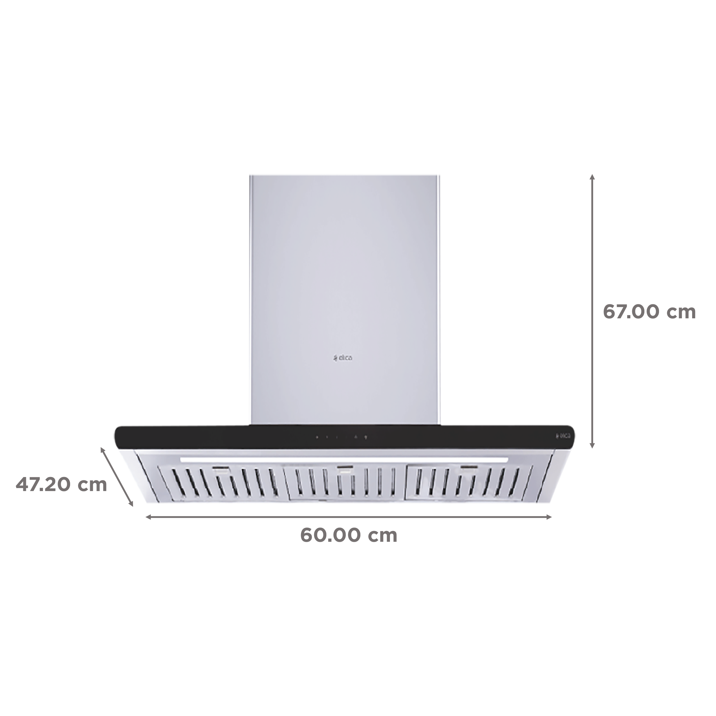 elica GALAXY ETB PLUS LTW 60 T4V LED 60cm 1220m3/hr Ducted Wall Mounted Chimney with Touch Control Panel (Stainless Steel)_2