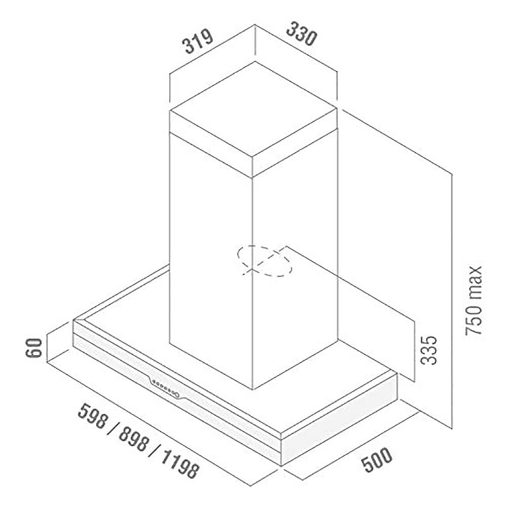 elica METEORITE EDS HE LTW 90 T4V LED 90cm 1220m3/hr Ducted Wall Mounted Chimney with Touch Control Panel (Silver)_5