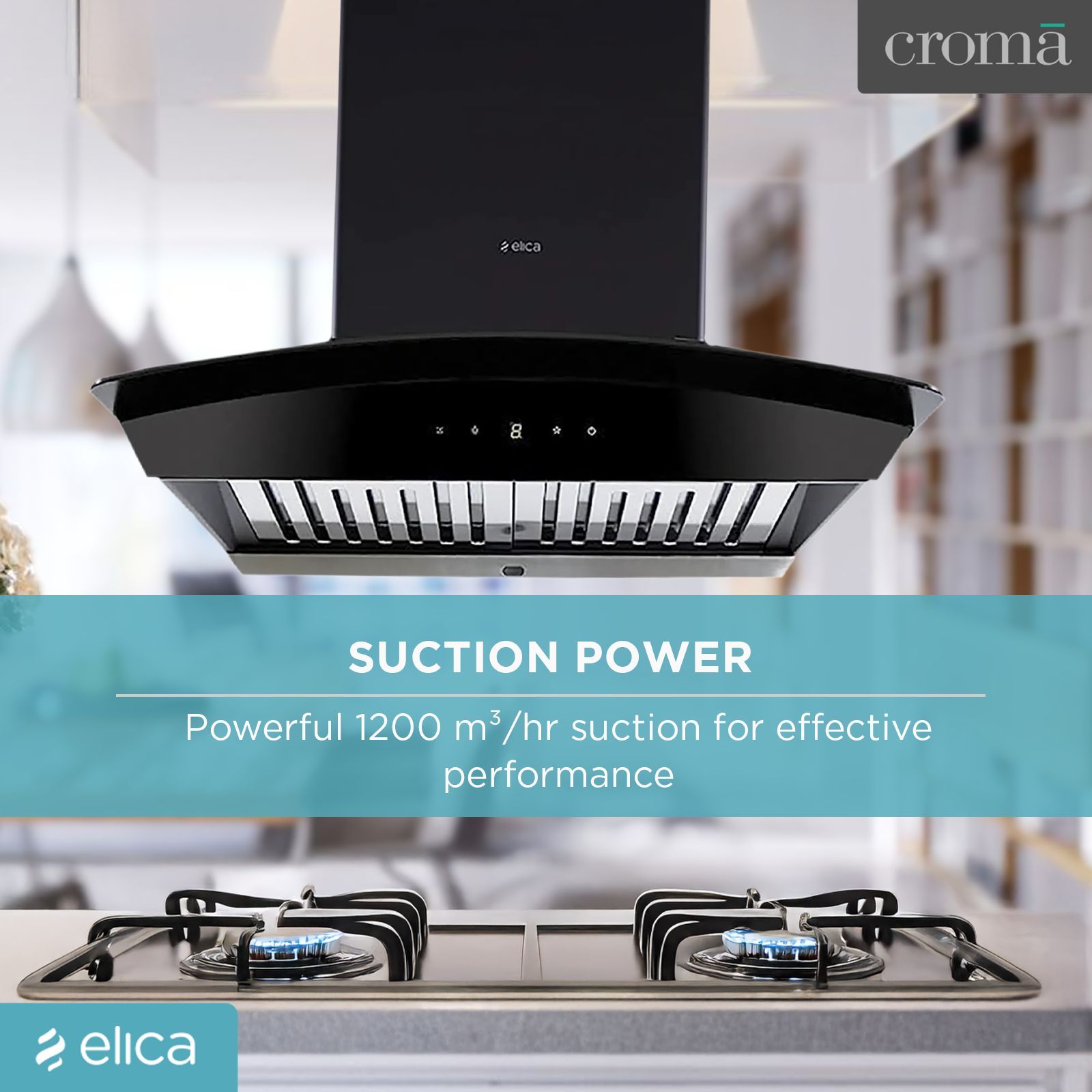 elica WDAT HAC NERO 60cm 1200m3/hr Ducted Auto Clean Wall Mounted Chimney with Touch Control Panel (Black)_15