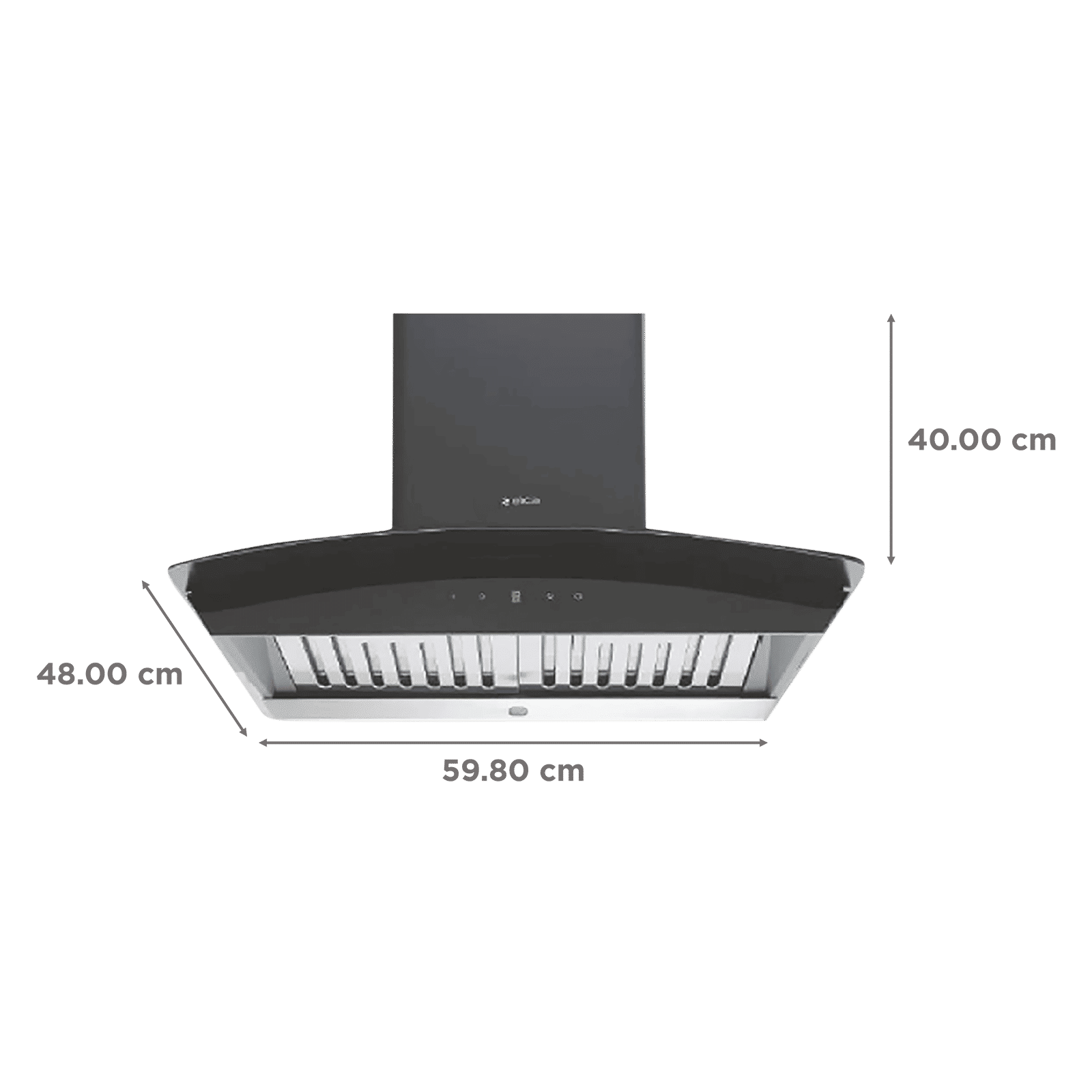 elica WDAT HAC NERO 60cm 1200m3/hr Ducted Auto Clean Wall Mounted Chimney with Touch Control Panel (Black)_2