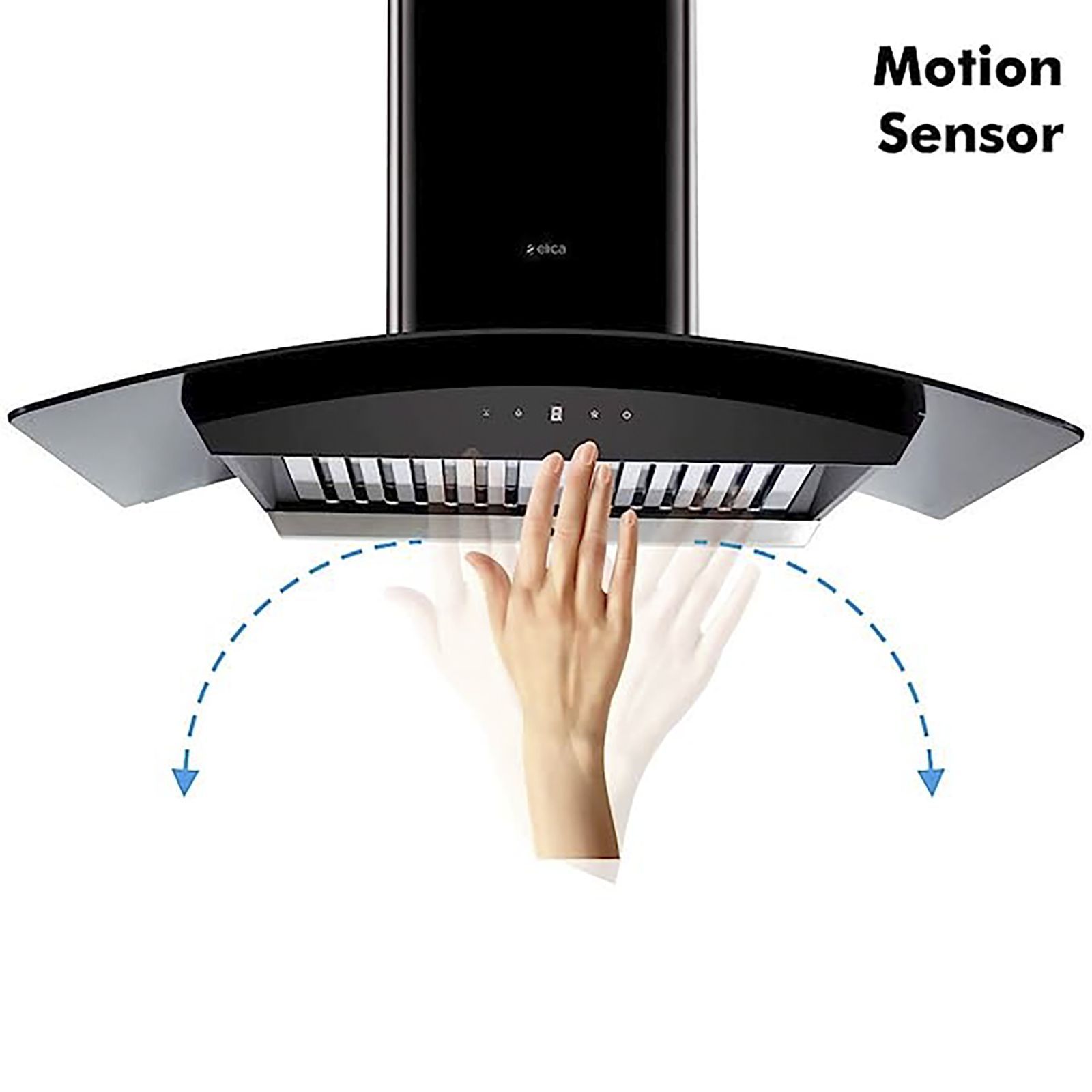 elica WDAT HAC 90 MS NERO 90cm 1200m3/hr Ducted Auto Clean Wall Mounted Chimney with Touch & Motion Sensor Control (Black)_8