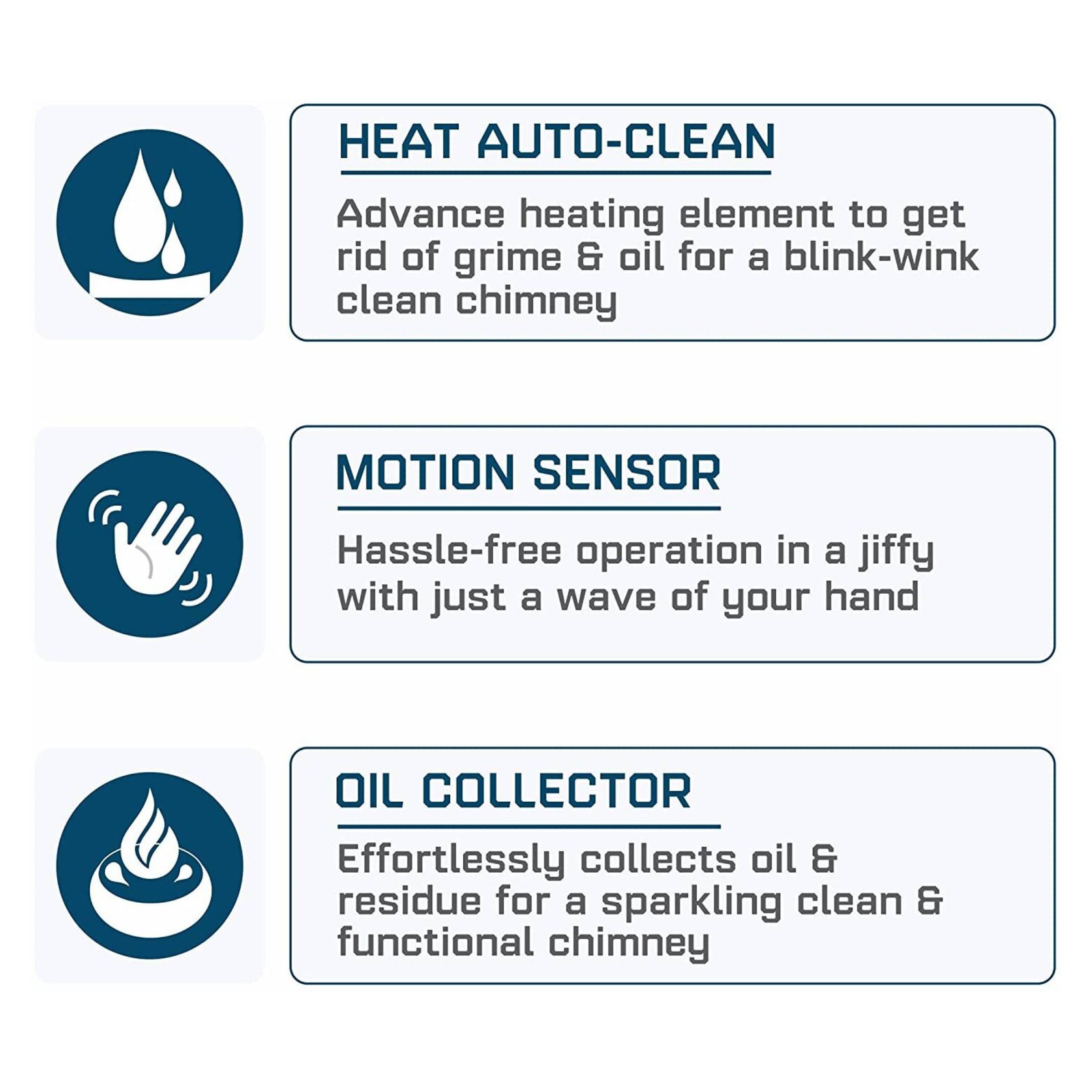 elica WD TBF HAC 90 MS NERO 90cm 1500m3/hr Ductless Auto Clean Wall Mounted Chimney with Motion Sensing Technology (Black)_7