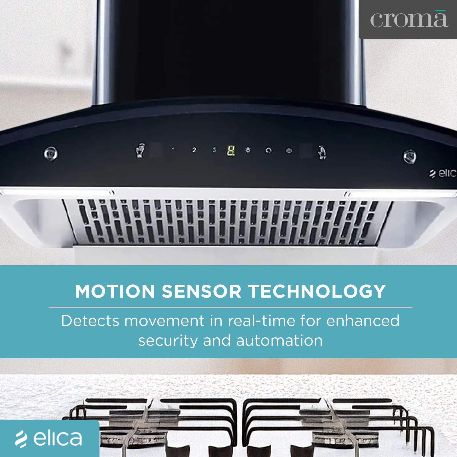 elica WD TFL HAC 60 MS NERO 60cm 1425m3/hr Ducted Auto Clean Wall Mounted Chimney with Touch Control Panel (Black)_17