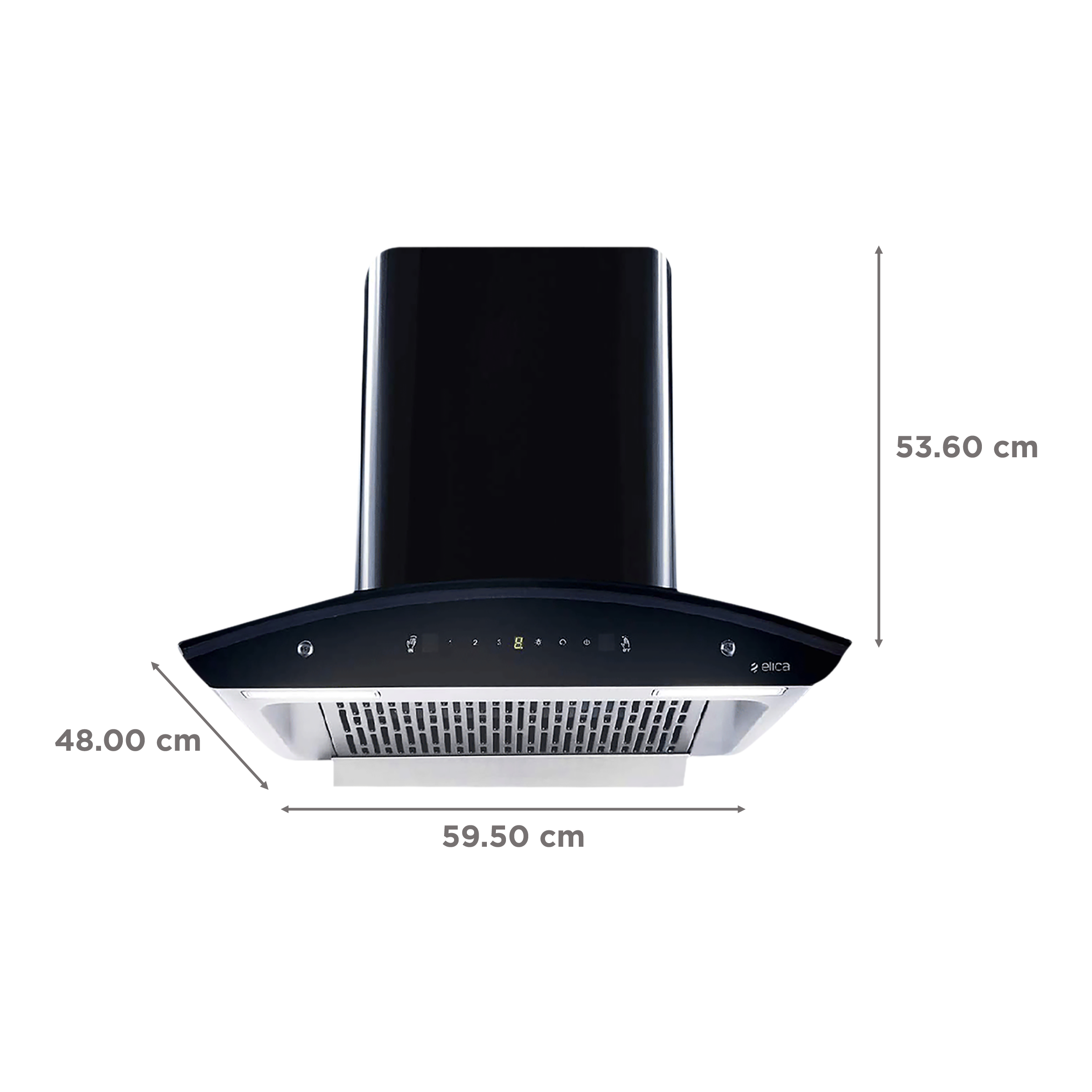 elica WD TFL HAC 60 MS NERO 60cm 1425m3/hr Ducted Auto Clean Wall Mounted Chimney with Touch Control Panel (Black)_2