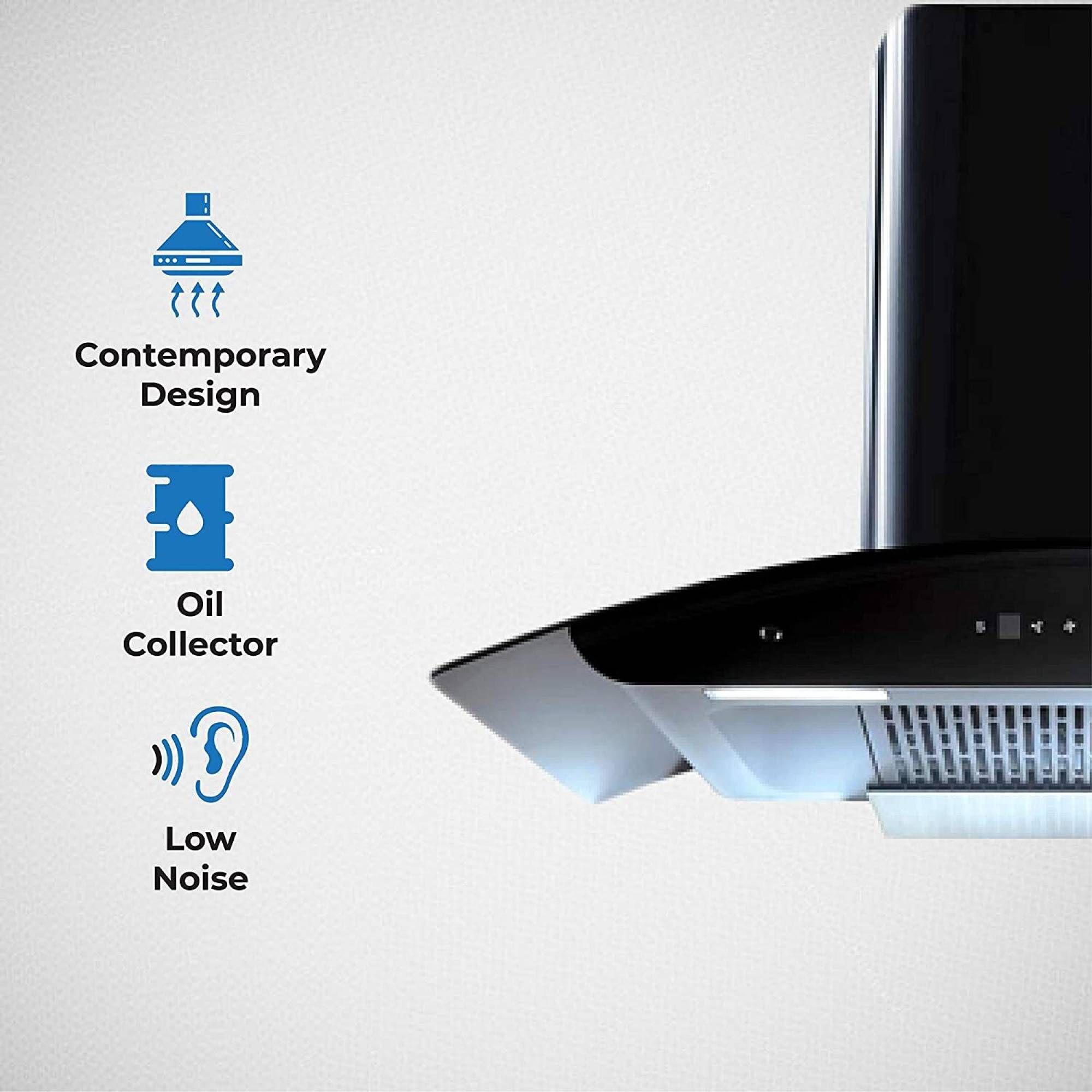 elica WD TFL HAC 90 MS NERO 90cm 1425m3/hr Ducted Auto Clean Wall Mounted Chimney with Motion Sensing Technology (Black)_8