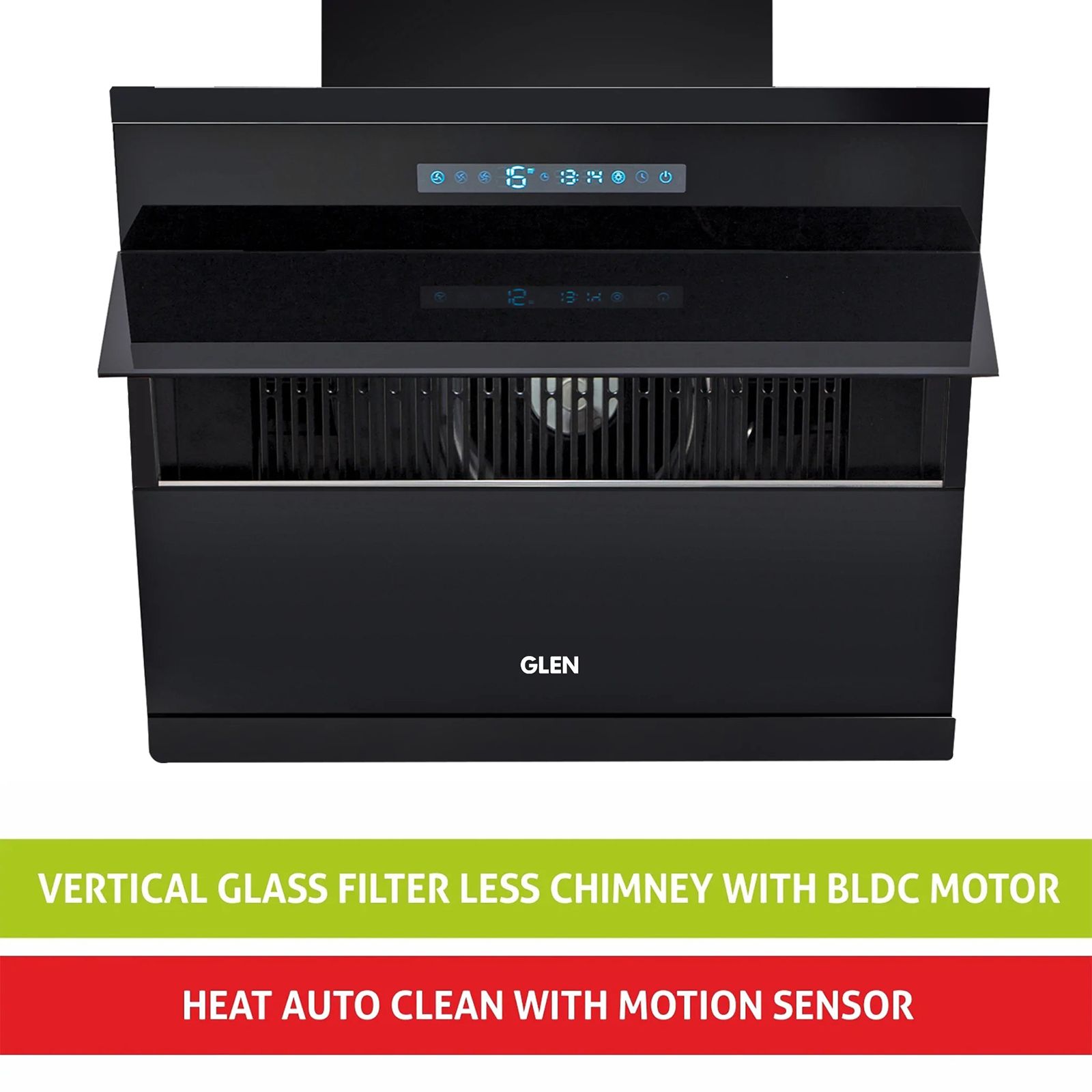 GLEN GL 6073 BL ACLN MS 60cm 1400m3/hr Ducted Auto Clean Wall Mounted Chimney with Touch Control Panel (Black)_11