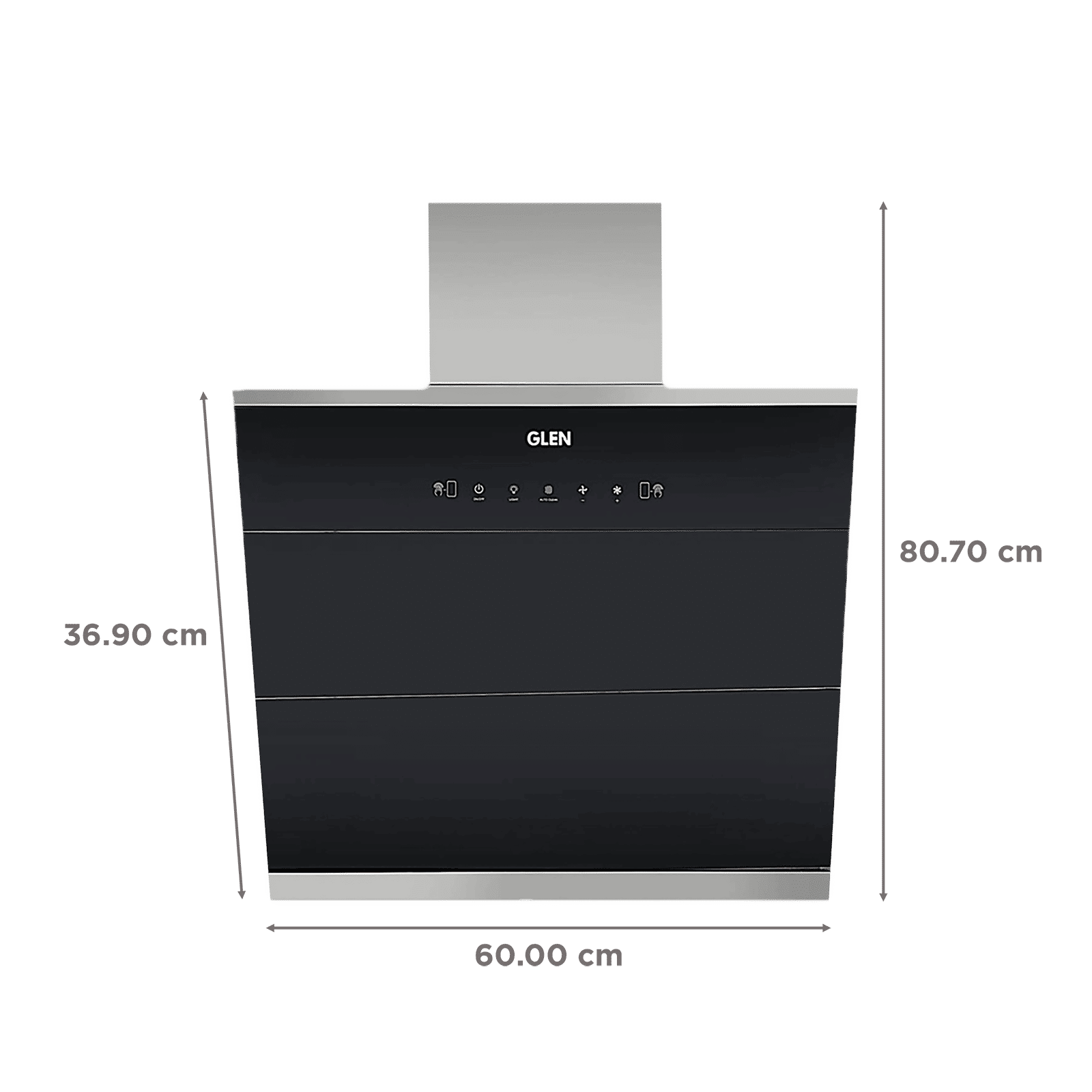 GLEN GL 6073 BL ACLN MS 60cm 1400m3/hr Ducted Auto Clean Wall Mounted Chimney with Touch Control Panel (Black)_2