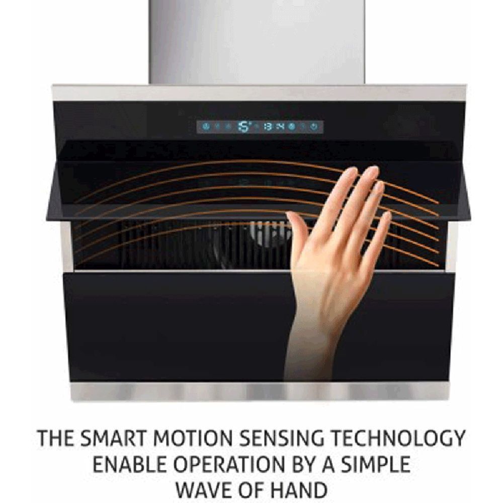 GLEN GL 6073 BL ACLN MS 75cm 1400m3/hr Ducted Auto Clean Wall Mounted Chimney with Touch Control Panel (Black)_7