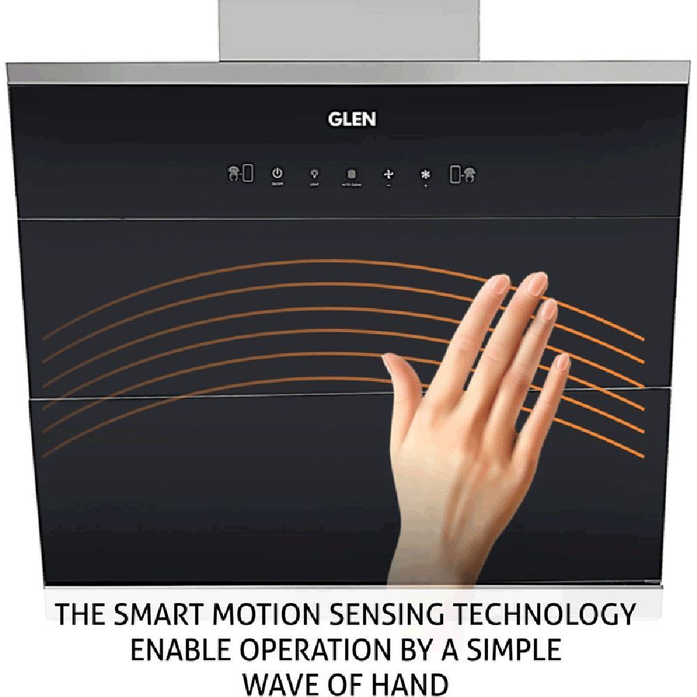 GLEN GL 6073 BL ACLN MS 90cm 1400m3/hr Ducted Auto Clean Wall Mounted Chimney with Touch Control Panel (Black)_6