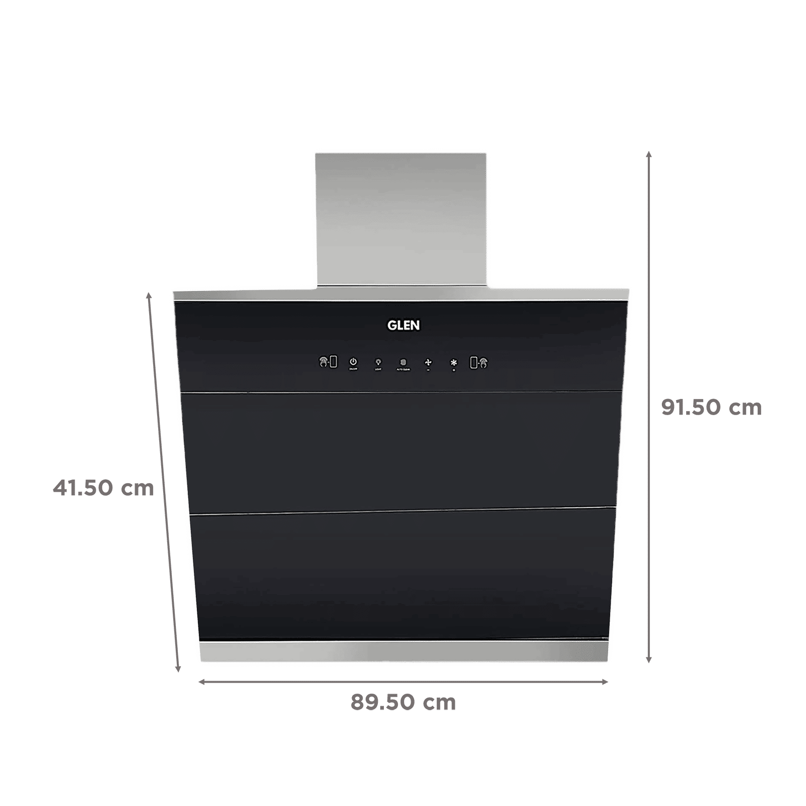 GLEN GL 6073 BL ACLN MS 90cm 1400m3/hr Ducted Auto Clean Wall Mounted Chimney with Touch Control Panel (Black)_2