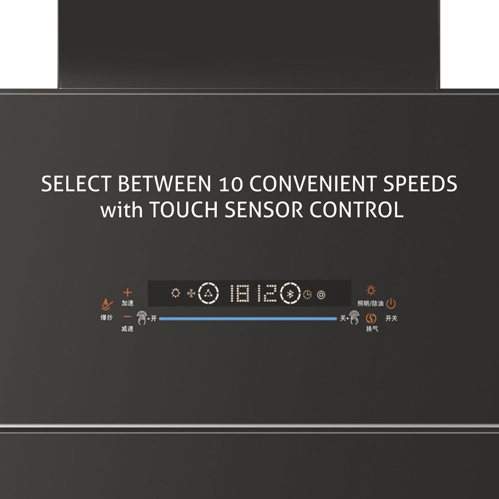 GLEN GL 6074 BL ACLN MS 60cm 1400m3/hr Ducted Auto Clean Wall Mounted Chimney with Touch Control Panel (Black)_4