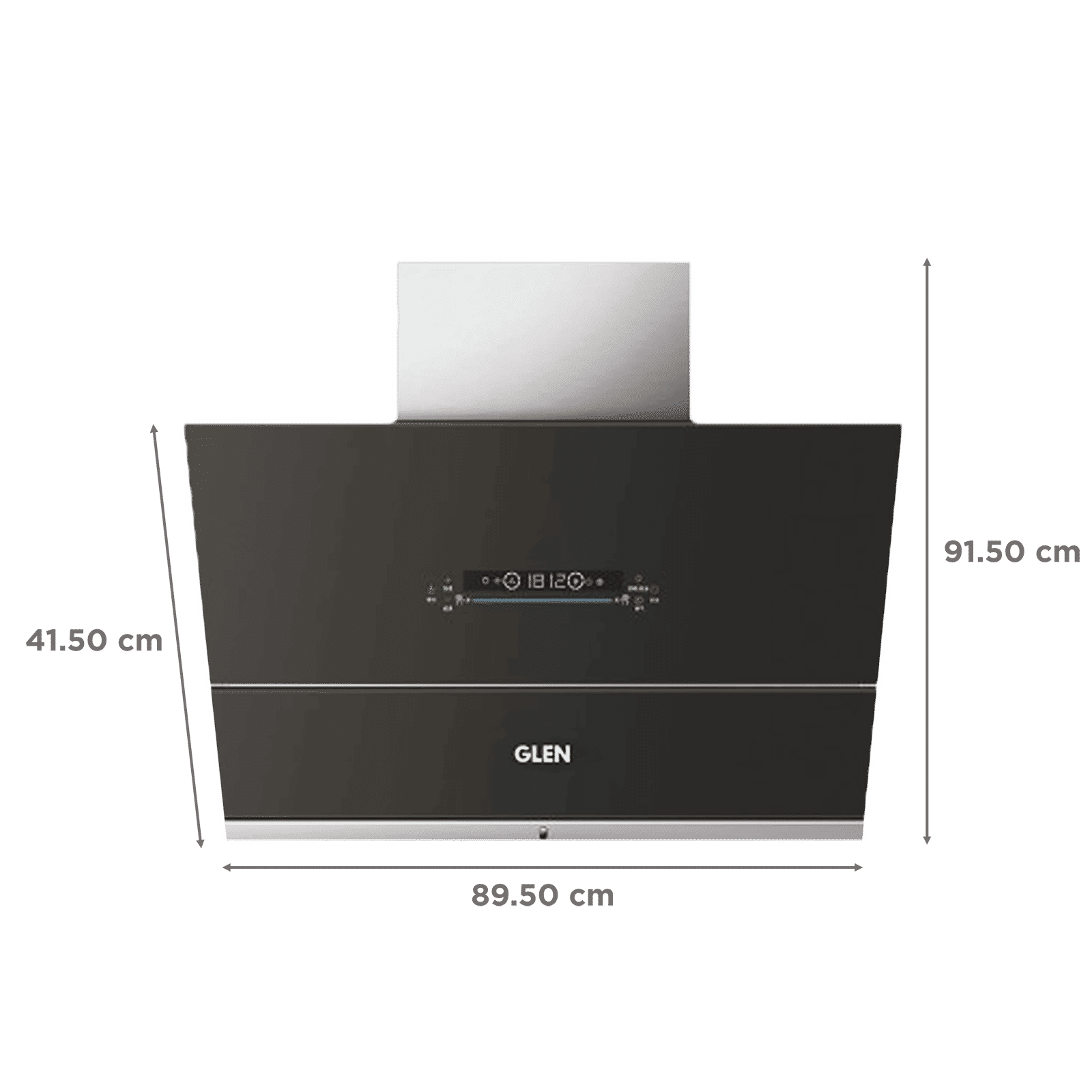 GLEN GL 6074 BL ACLN MS 90cm 1400m3/hr Ducted Auto Clean Wall Mounted Chimney with Touch Control Panel (Black)_2
