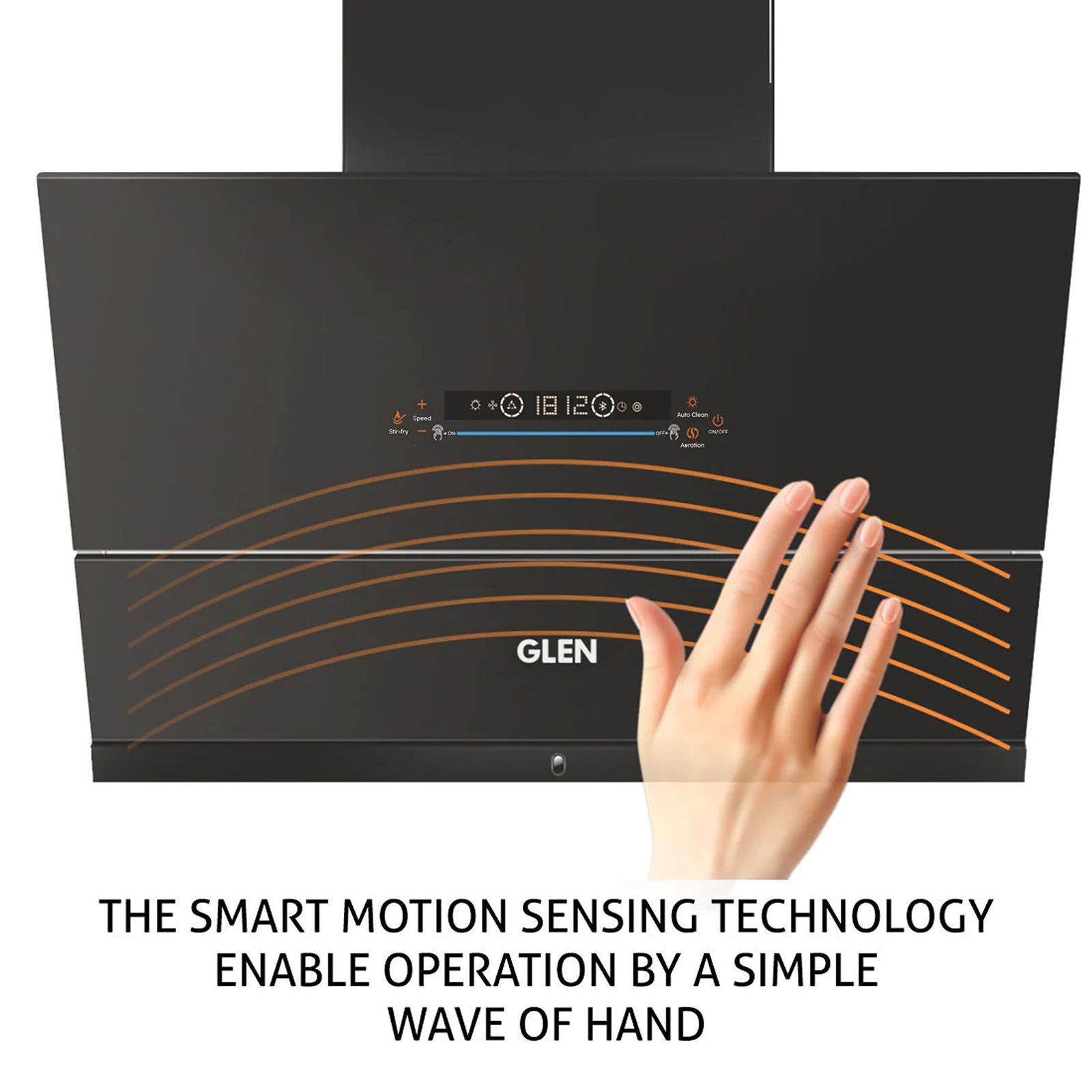 GLEN GL 6074 BL ACLN MS 90cm 1400m3/hr Ducted Auto Clean Wall Mounted Chimney with Touch Control Panel (Black)_12
