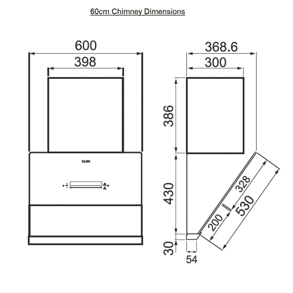 GLEN GL 6074 BL ACLN MS 90cm 1400m3/hr Ducted Auto Clean Wall Mounted Chimney with Touch Control Panel (Black)_4