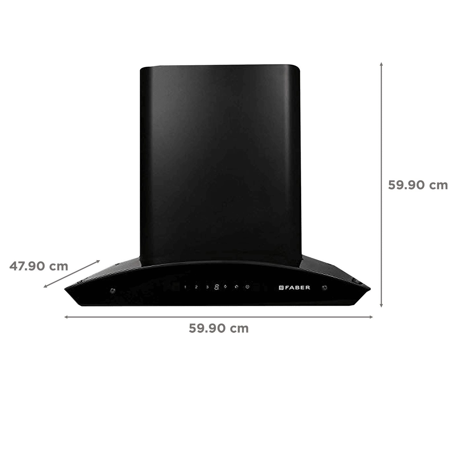 FABER Orient 60cm 1200m3/hr Ducted Auto Clean Wall Mounted Chimney with Touch Controls (Black)_2