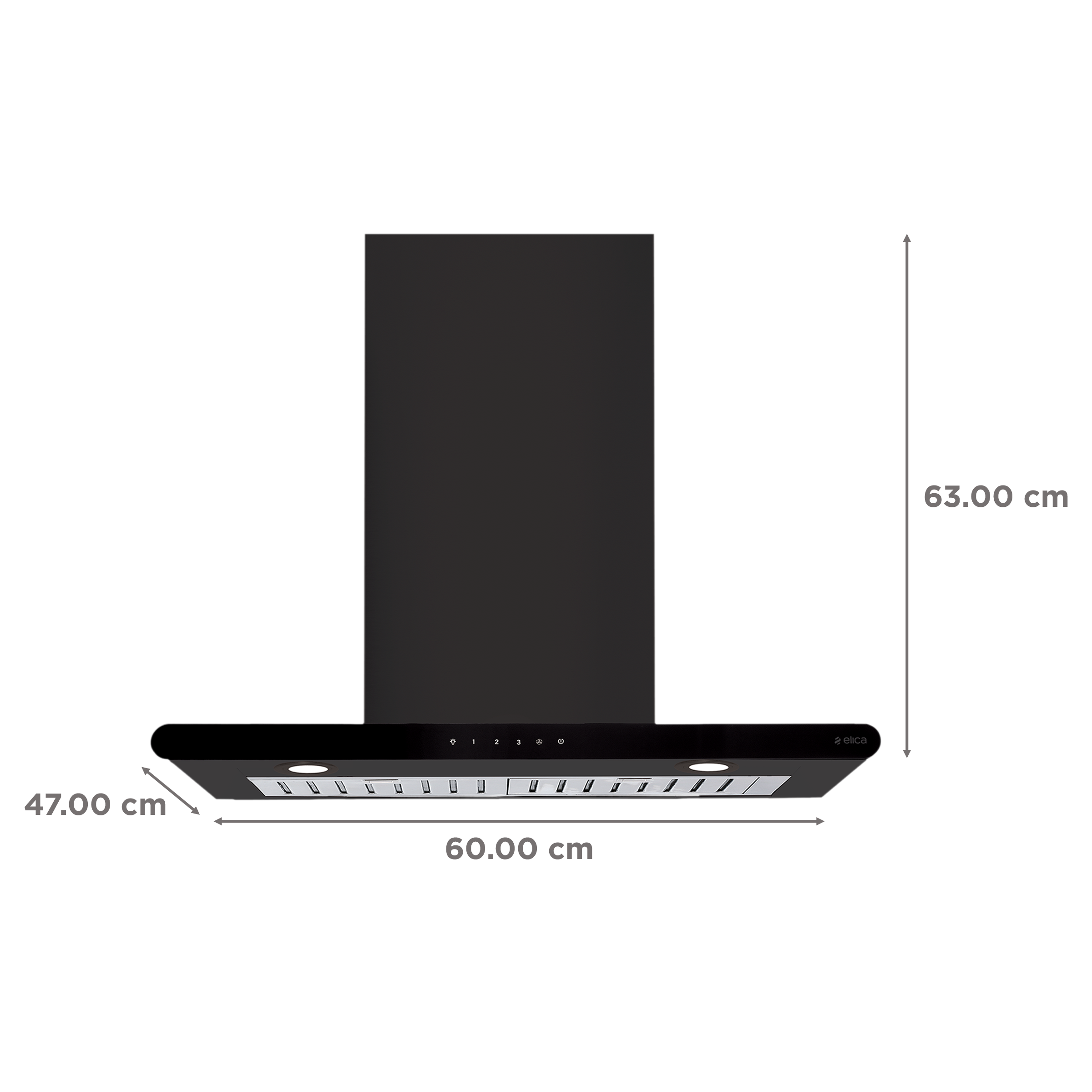 elica GALAXY ETB PLUS LTW 60 NERO T4V LED 60cm 1220m3/hr Ducted Wall Mounted Chimney with Touch Control Panel (Black)_2