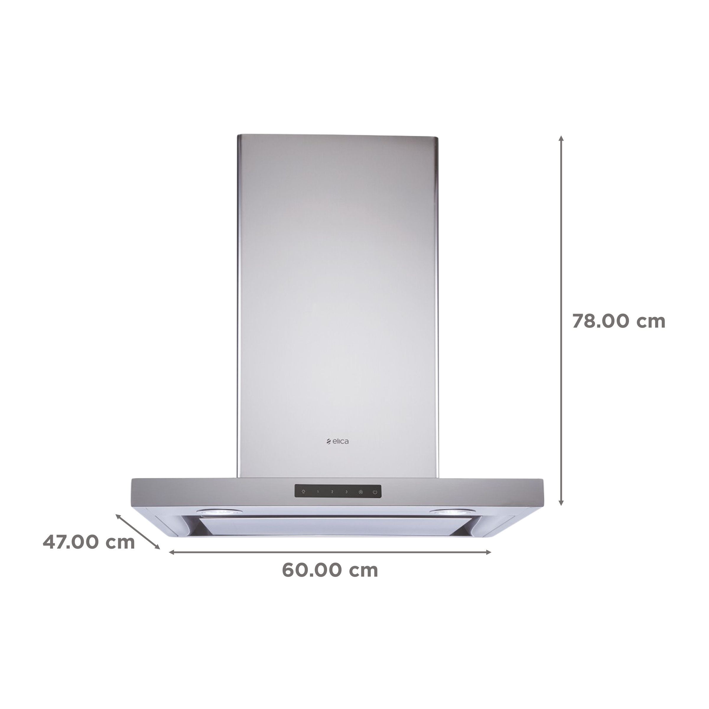 elica SPOT H4 TRIM EDS PLUS HE LTW T4V LED 60cm 1010m3/hr Ducted Wall Mounted Chimney with EDS3 Technology (Silver)_2