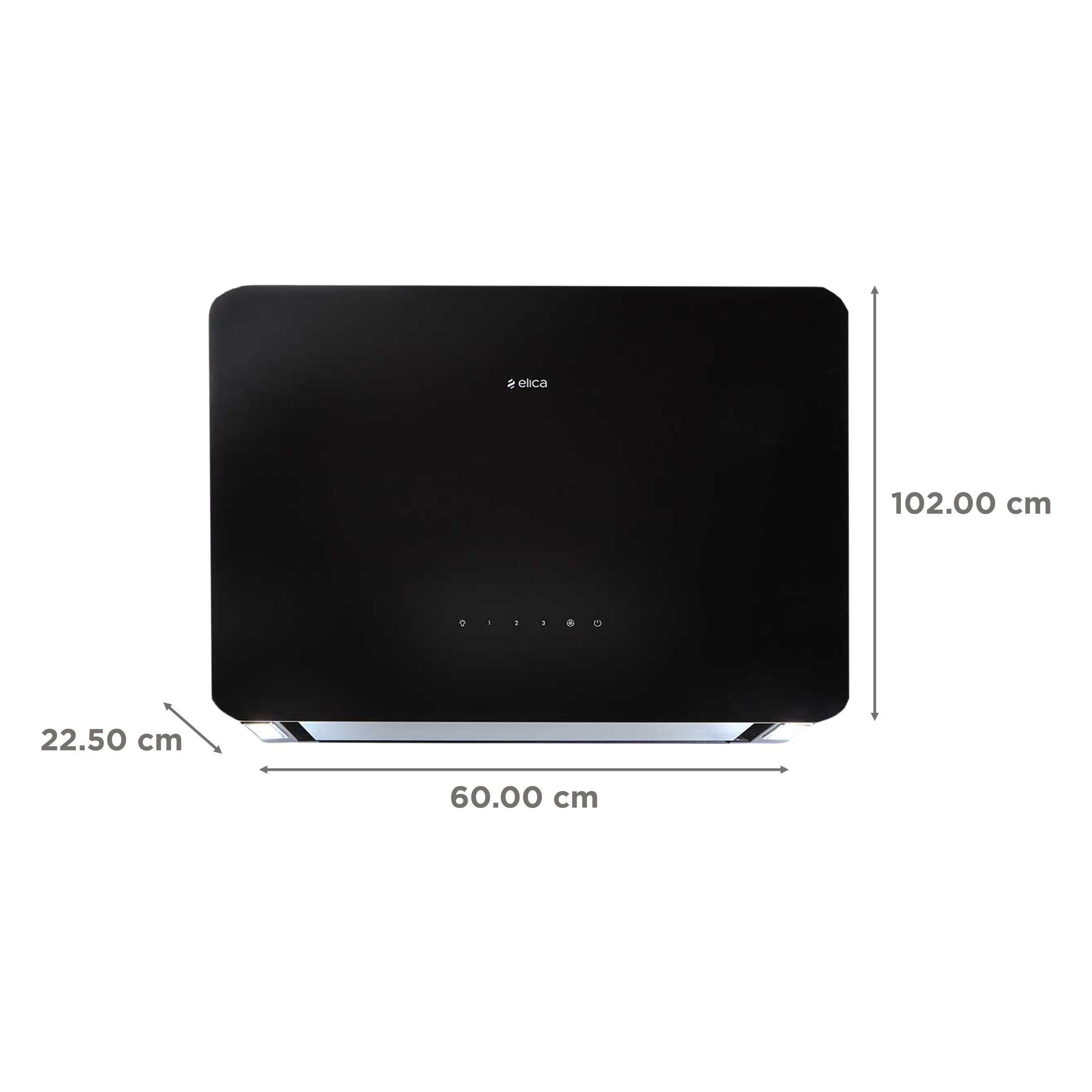elica KITTY SLIM EDS PLUS HE LTW 60 T4V LED 60cm 1220m3/hr Ducted Wall Mounted Chimney with Touch Control Panel (Black)_2