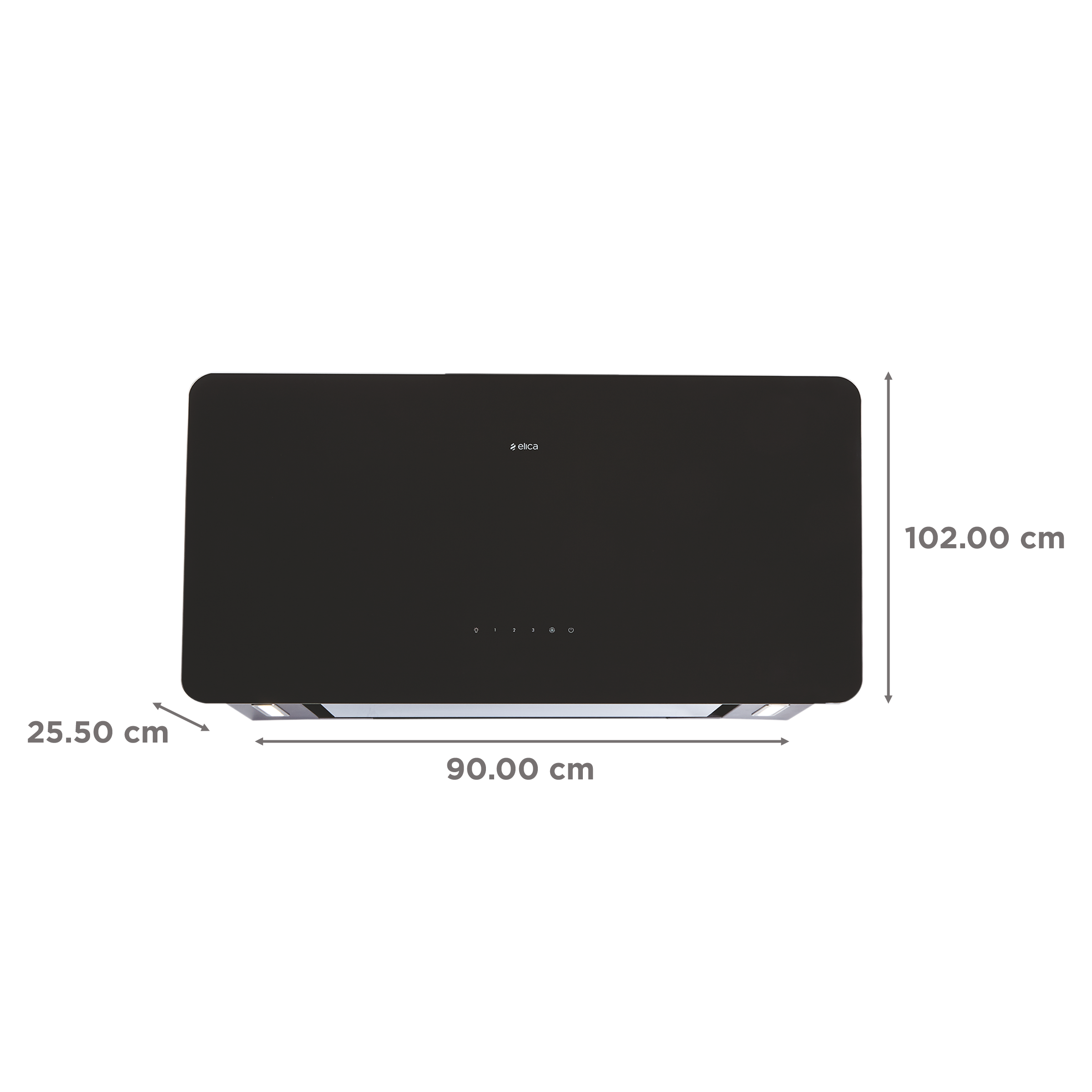elica KITTY SLIM EDS PLUS HE LTW 90 T4V LED 90cm 1220m3/hr Ducted Wall Mounted Chimney with Touch Control Panel (Black)_2