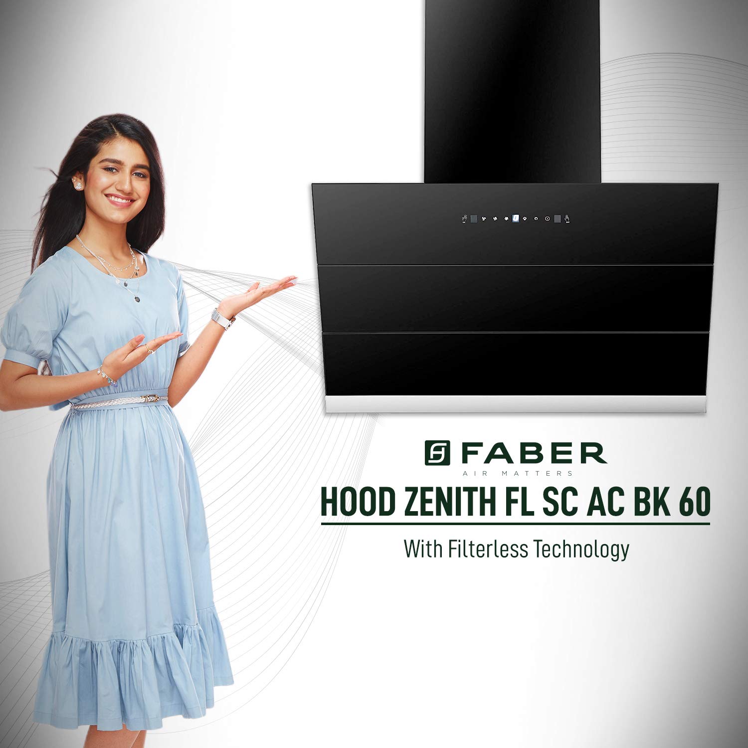FABER ZENITH FL SC AC BK 60cm 1350m3/hr Ducted Auto Clean Wall Mounted Chimney with Touch Control (Black)_8