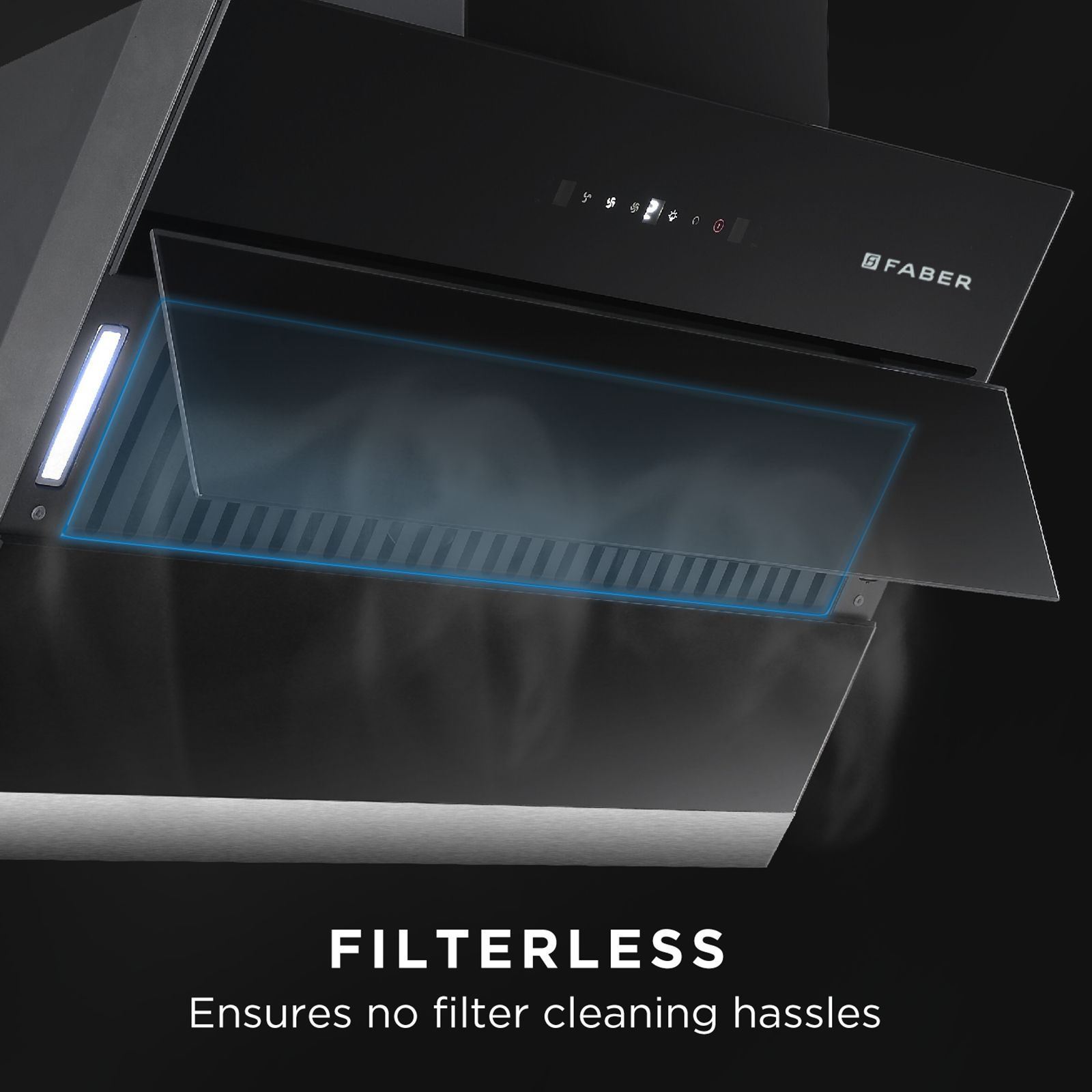 FABER ZENITH FL SC AC BK 60cm 1350m3/hr Ducted Auto Clean Wall Mounted Chimney with Touch Control (Black)_10
