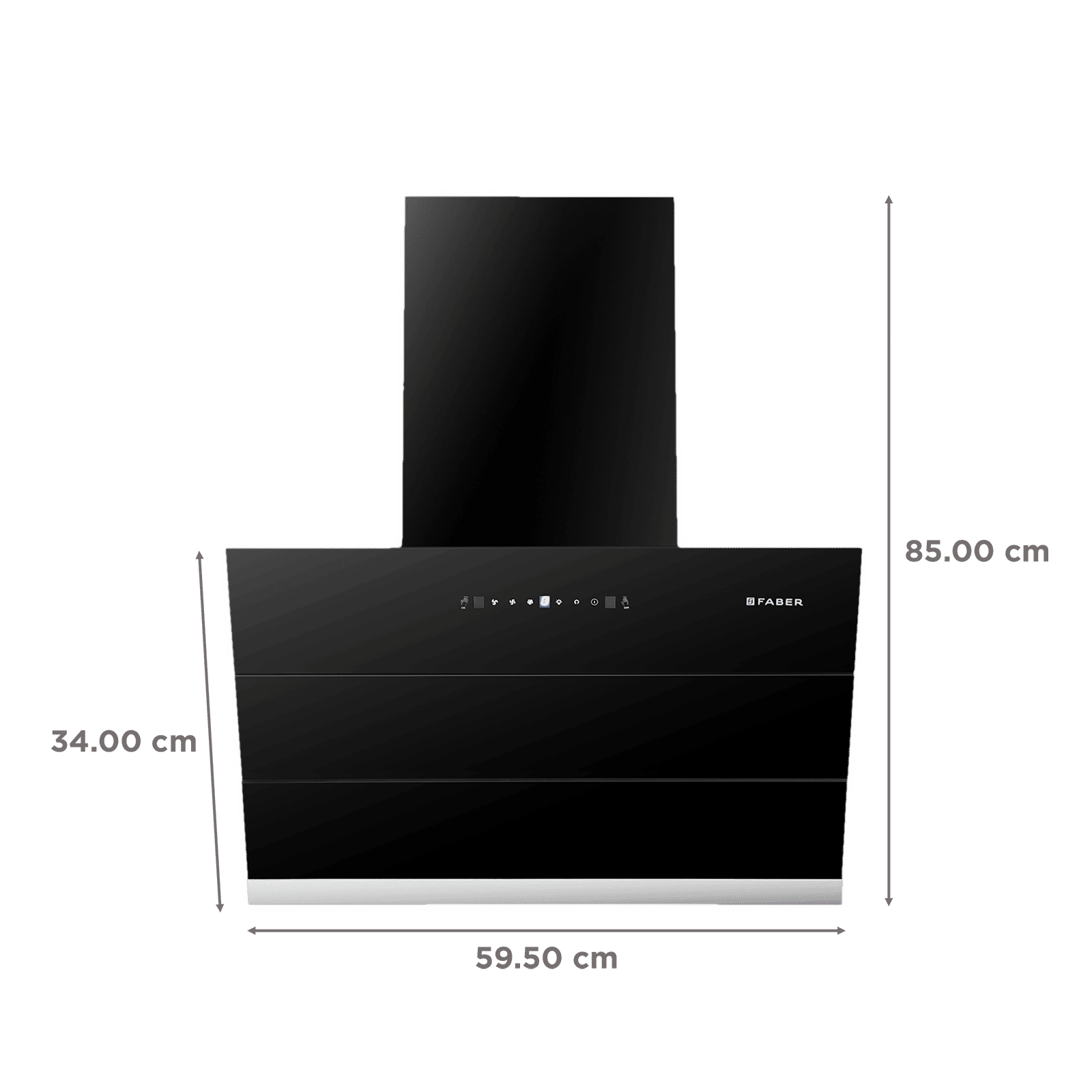 FABER ZENITH FL SC AC BK 60cm 1350m3/hr Ducted Auto Clean Wall Mounted Chimney with Touch Control (Black)_2