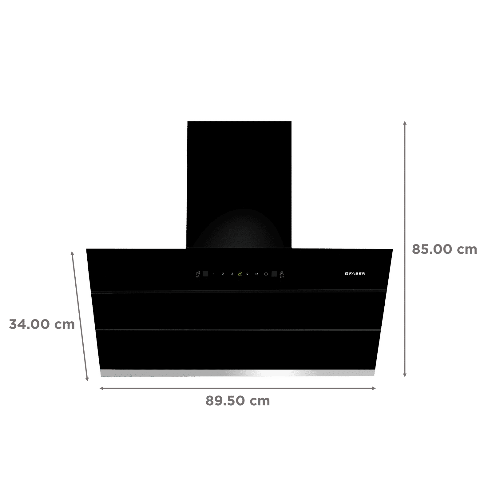 FABER Hood Zenith FL SC AC BK 90cm 1350m3/hr Ducted Auto Clean Wall Mounted Chimney with Touch Control (Black)_2