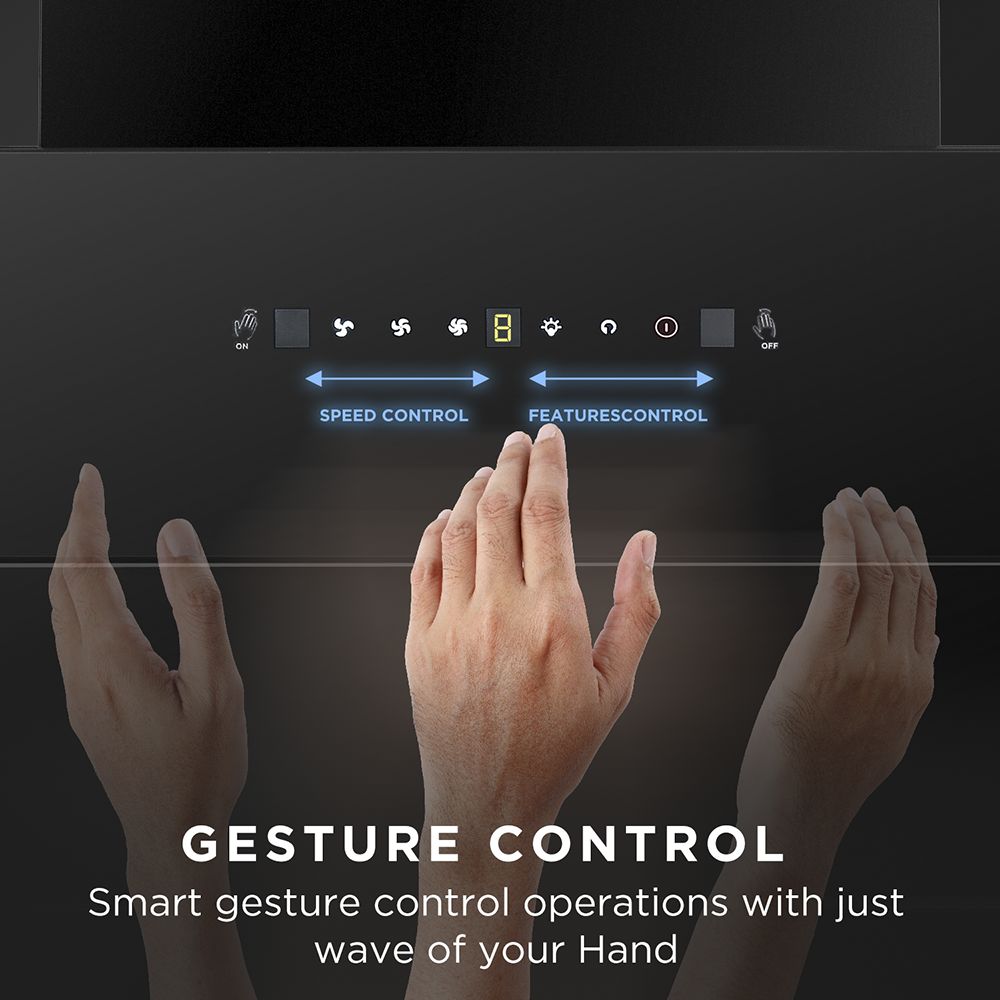 FABER Hood Zenith FL SC AC BK 90cm 1350m3/hr Ducted Auto Clean Wall Mounted Chimney with Touch Control (Black)_6