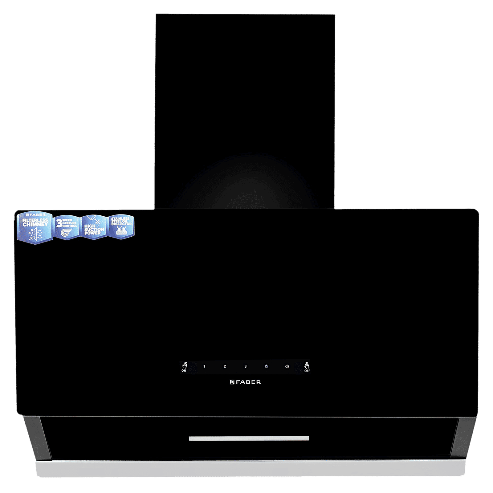 FABER Vertex Plus FL TC HC 60cm 1500m3/hr Ducted Auto Clean Wall Mounted Chimney with Motion Sensor (Black)_1