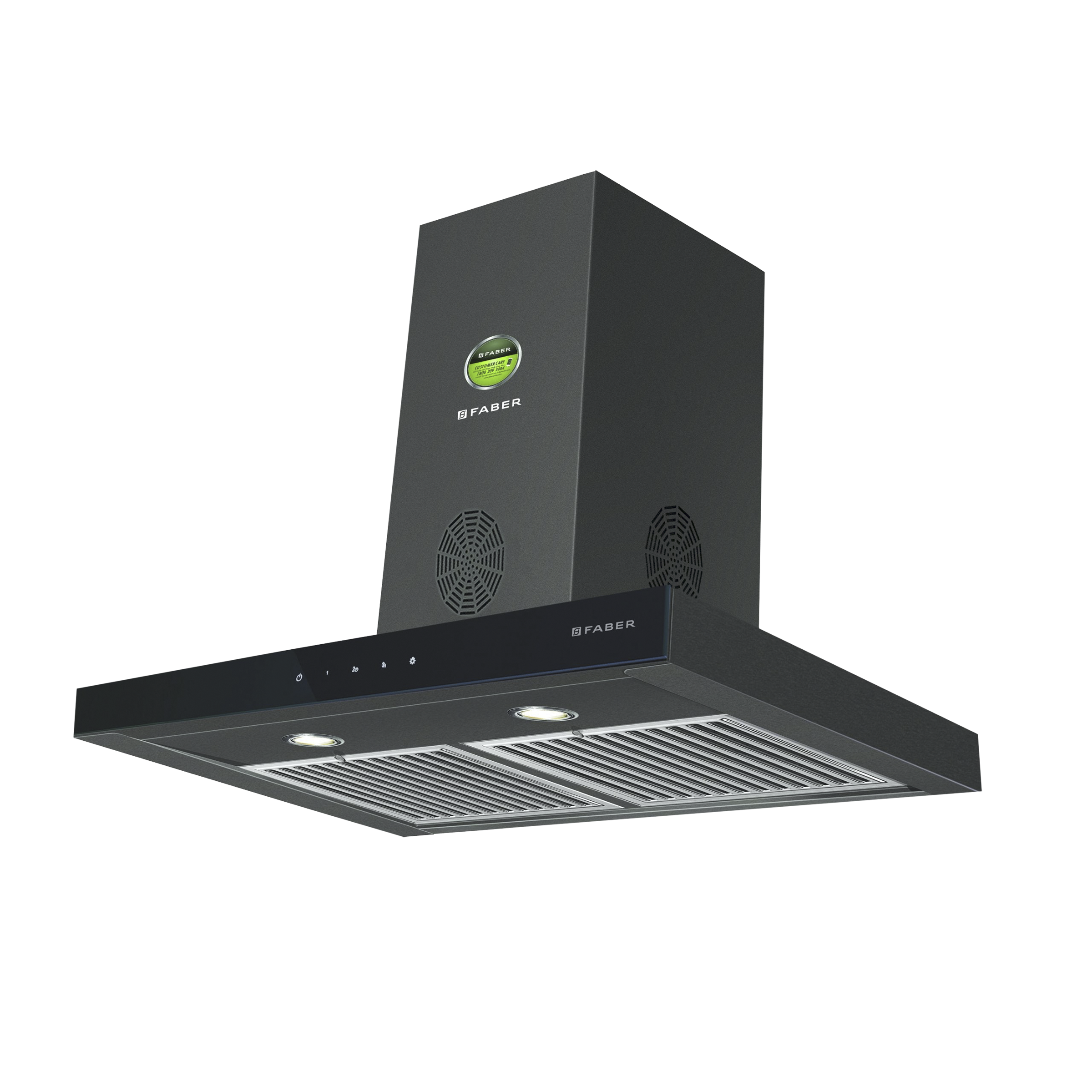 FABER STILUX 3D PLUS MAX T2S2 BK TC 60cm 1350m3/hr Ductless Wall Mounted Chimney with Touch Control Panel (Black)_9