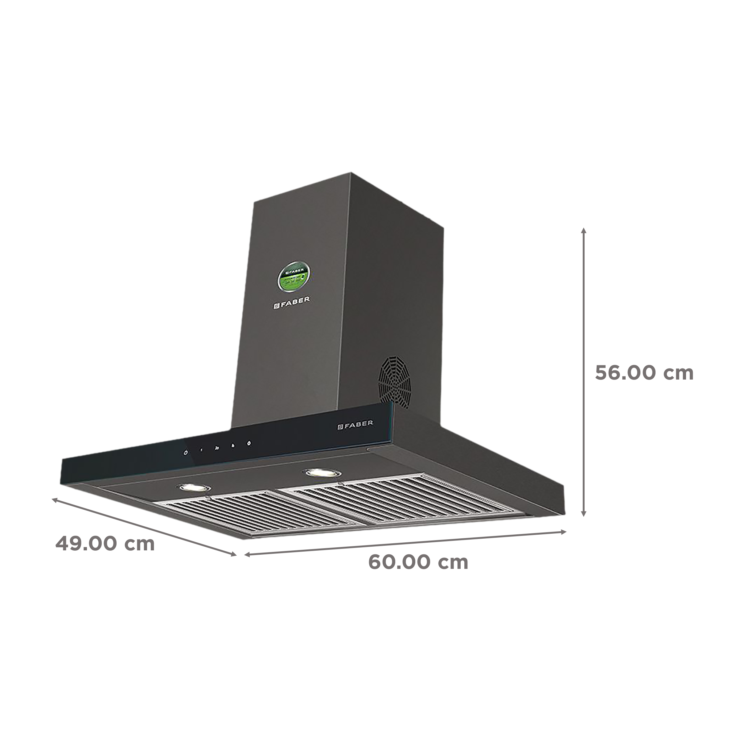 FABER STILUX 3D T2S2 BK TC LTW 60cm 1095m3/hr Ducted Auto Clean Wall Mounted Chimney with Touch Control Panel (Black)_2
