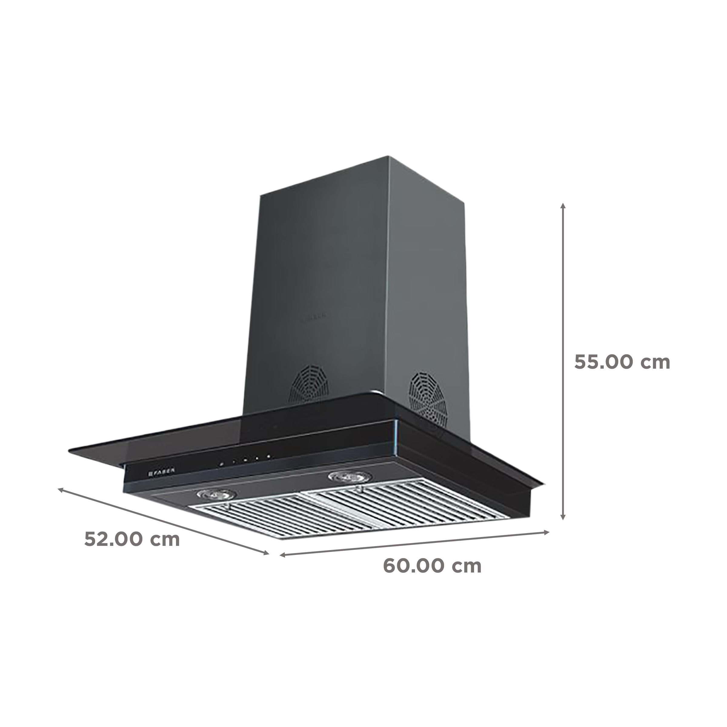 FABER SUPER 3D PLUS MAX T2S2 BK TC 60cm 1350m3/hr Ductless Wall Mounted Chimney with Touch Control Panel (Black)_2