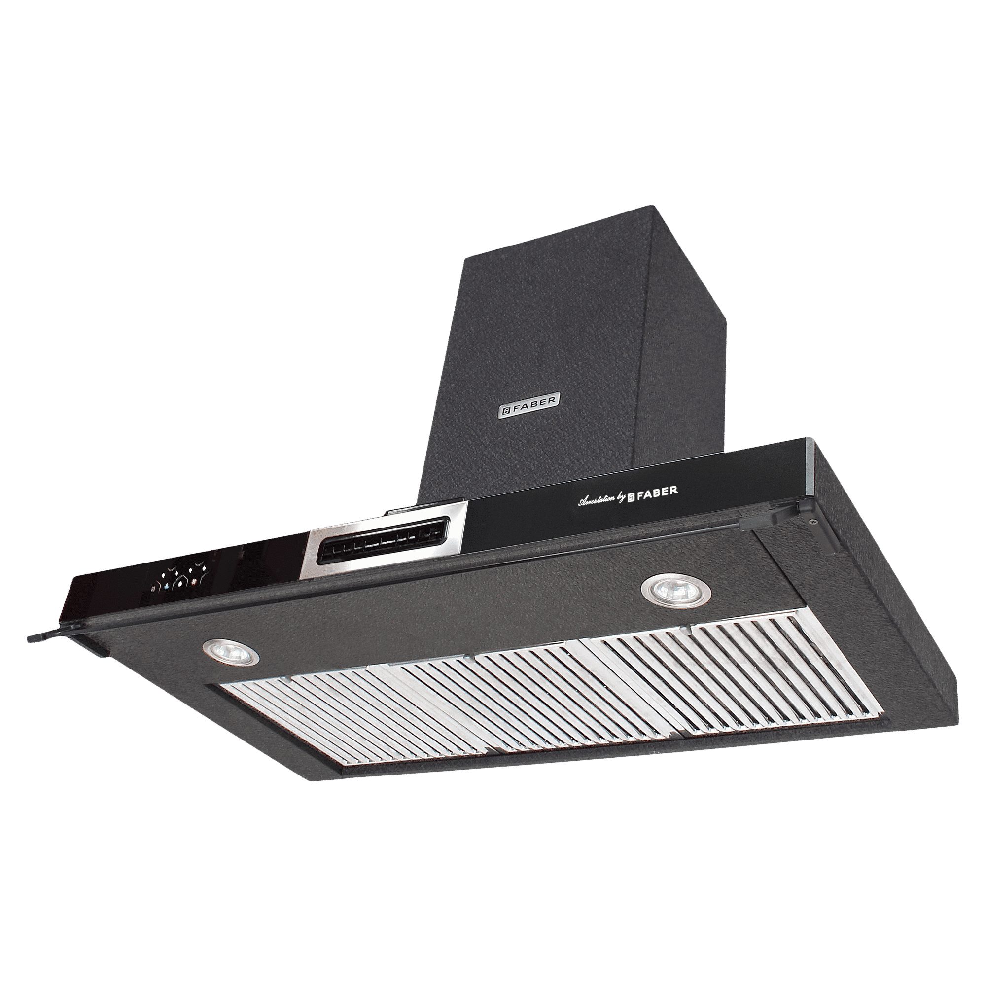 FABER AEROSTATION SPARKLE PRO 3D AB TC 90cm 1095m3/hr Ducted Wall Mounted Chimney with Backlit Touch (Alligator Black)_4