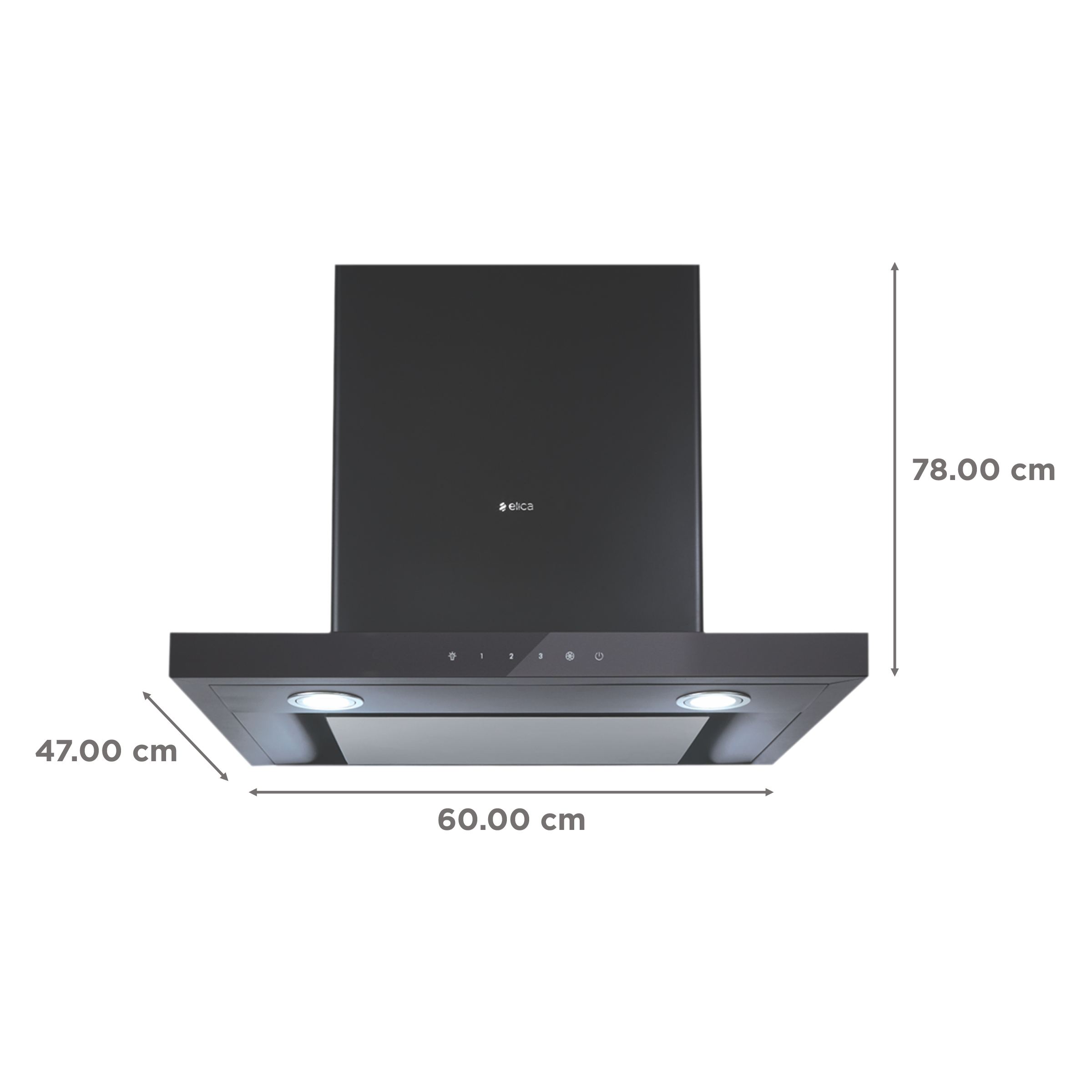 elica SPOT H4 EDS 60 NERO T4V LED 60cm 1010m3/hr Ducted Wall Mounted Chimney with Touch Control (Black)_2