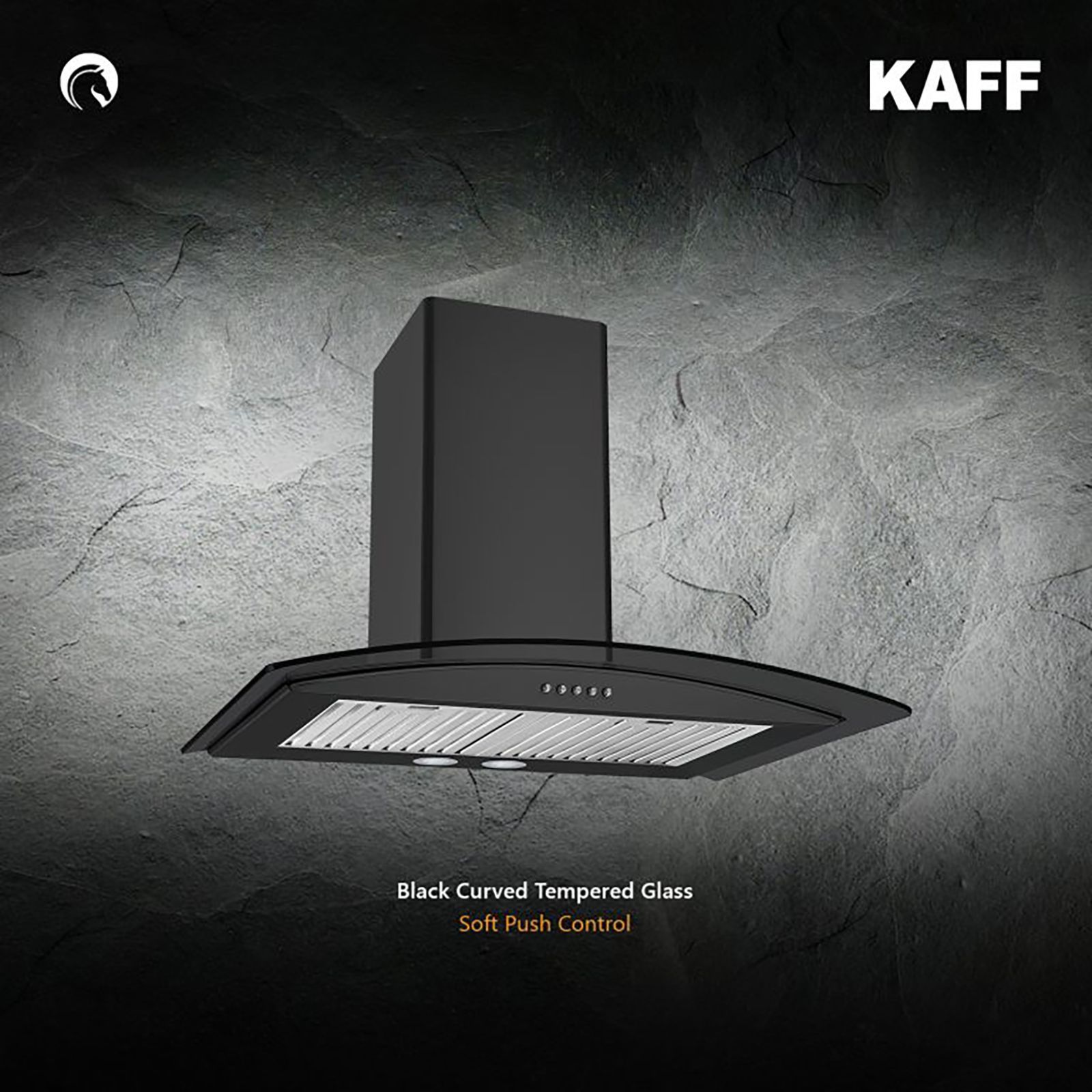 KAFF FLO BF 60cm 1000m3/hr Ducted Wall Mounted Chimney with Soft Push Button Control (Black)_7