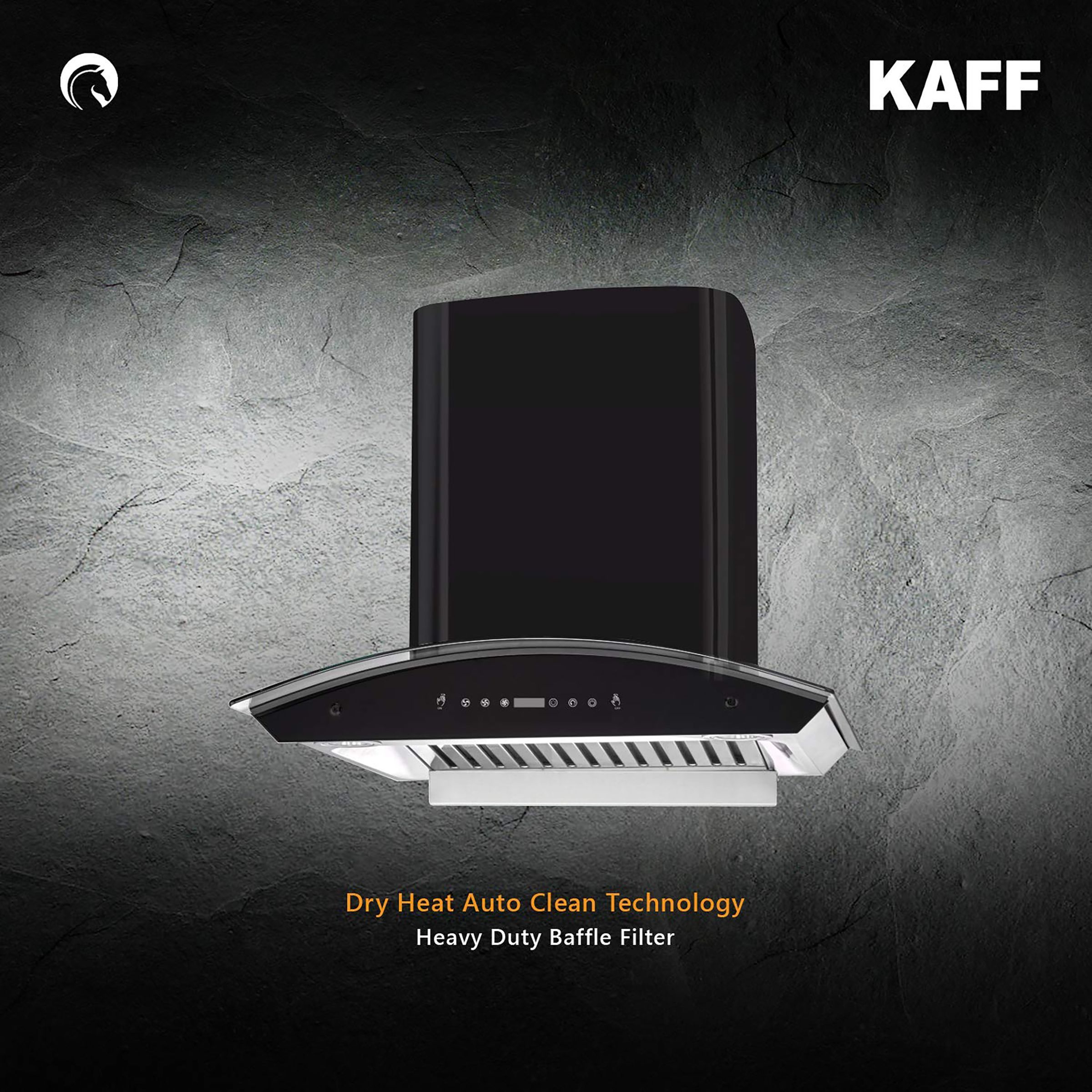 KAFF PRIMA TX DHC 60cm 1180m3/hr Ducted Auto Clean Wall Mounted Chimney with Thermostatic Touch Control Panel (Black)_9