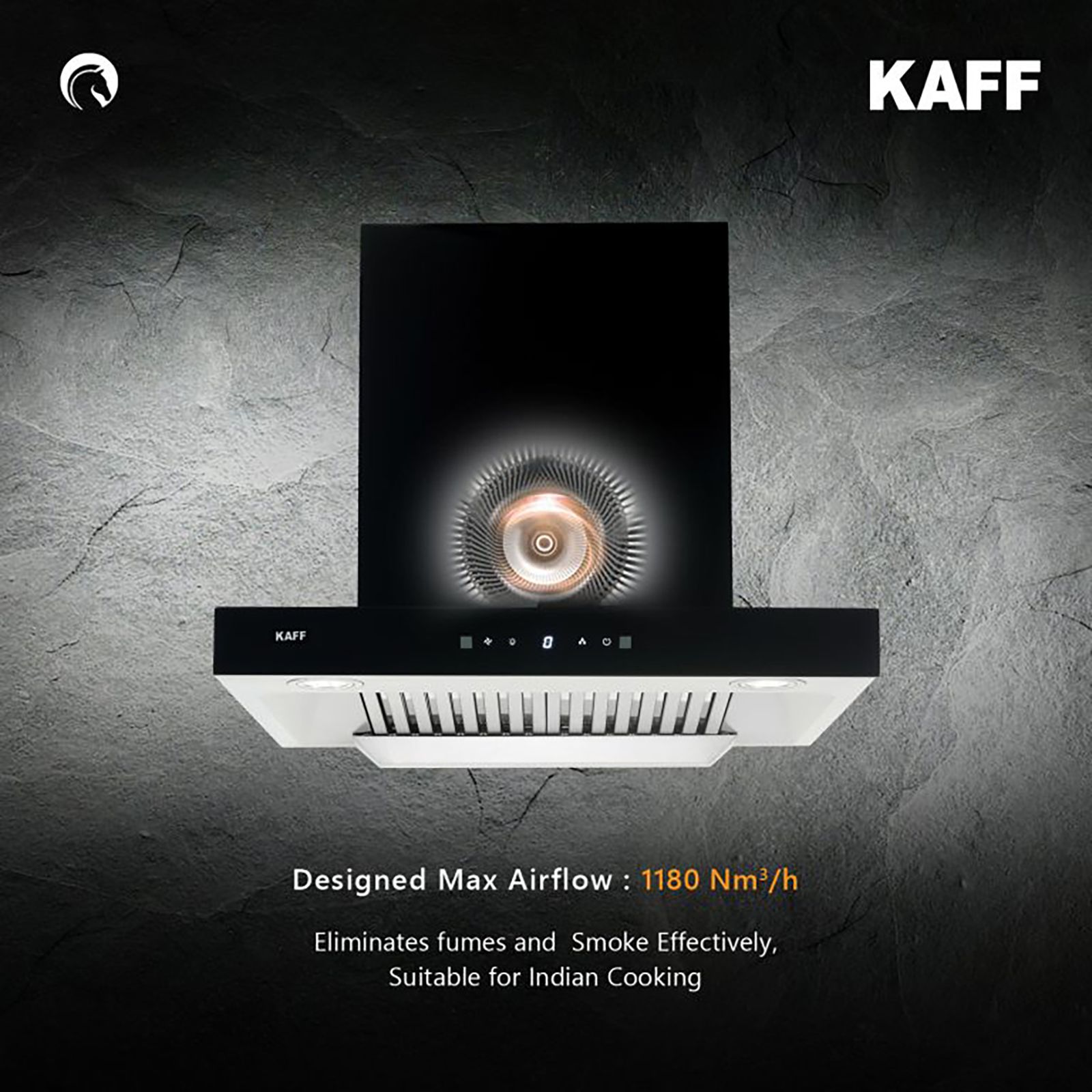 KAFF VITO DHC 60cm 1180m3/hr Ducted Auto Clean Wall Mounted Chimney with Touch Control Panel (Black)_13