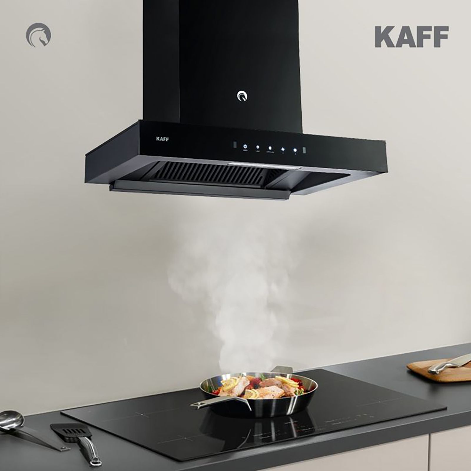 KAFF Casto DHC 60cm 1250m3/hr Ducted Auto Clean Wall Mounted Chimney with Thermostatic Touch Control Panel (Black)_11
