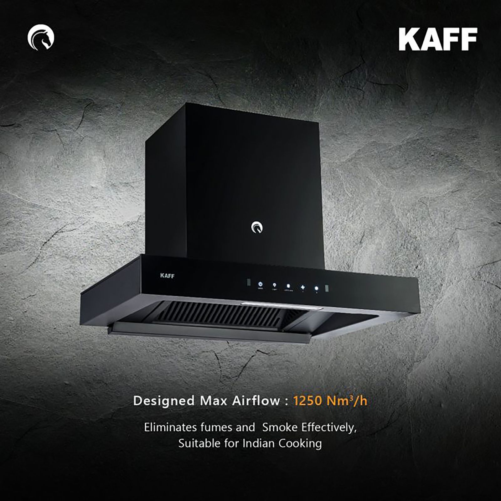 KAFF Casto DHC 60cm 1250m3/hr Ducted Auto Clean Wall Mounted Chimney with Thermostatic Touch Control Panel (Black)_14