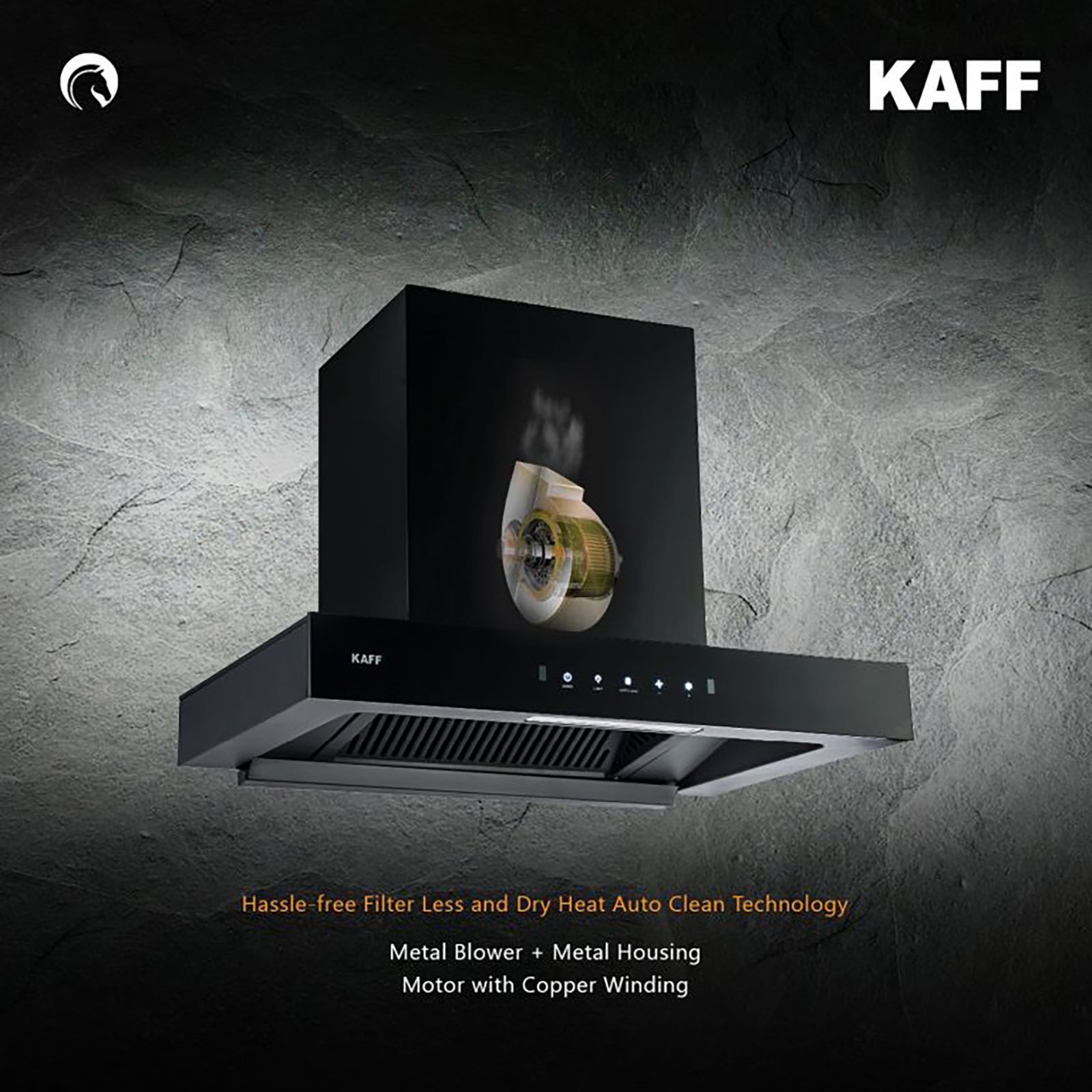 KAFF Casto DHC 60cm 1250m3/hr Ducted Auto Clean Wall Mounted Chimney with Thermostatic Touch Control Panel (Black)_16