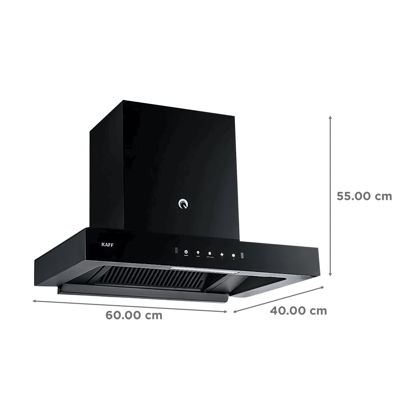 KAFF Casto DHC 60cm 1250m3/hr Ducted Auto Clean Wall Mounted Chimney with Thermostatic Touch Control Panel (Black)_2