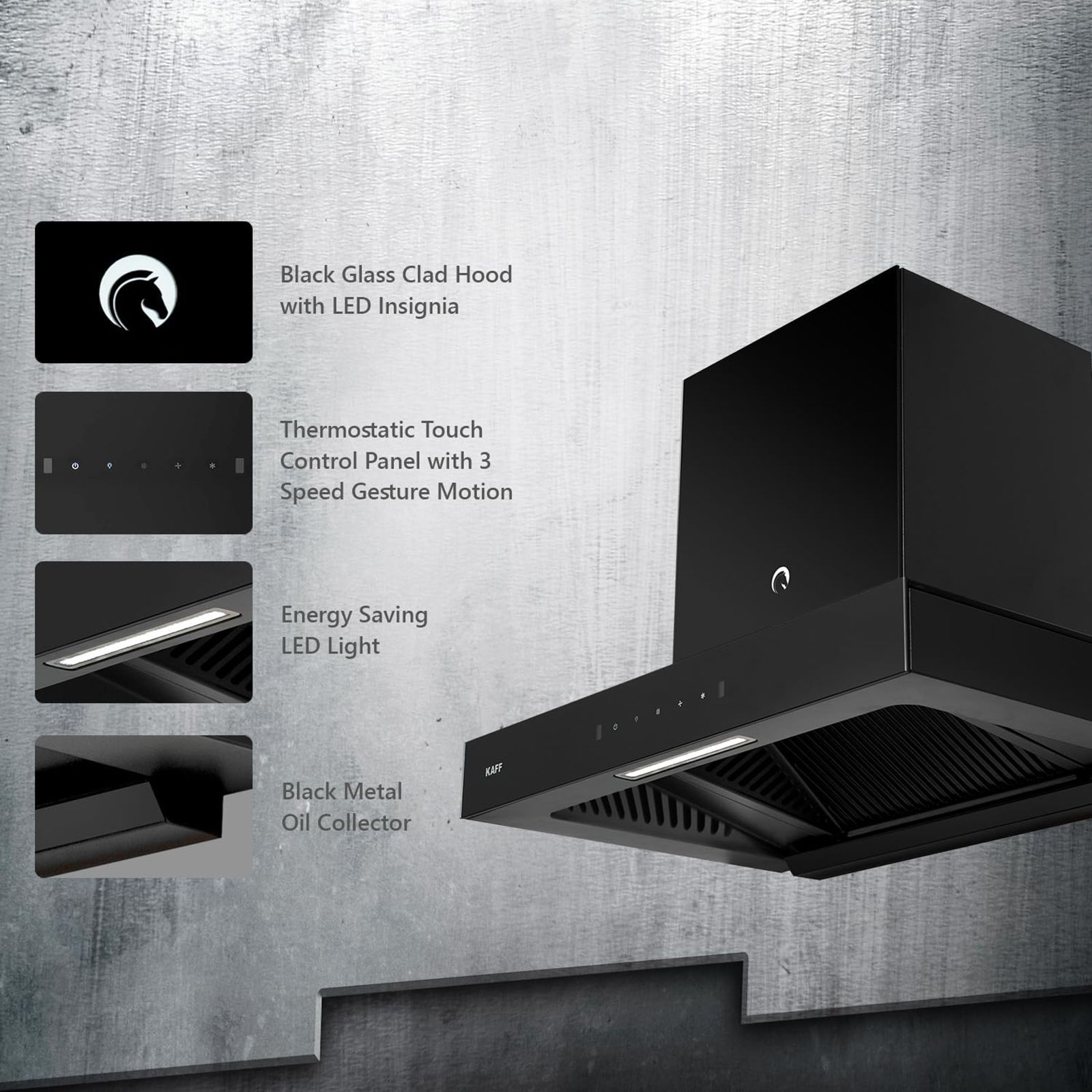 KAFF Casto DHC 60cm 1250m3/hr Ducted Auto Clean Wall Mounted Chimney with Thermostatic Touch Control Panel (Black)_18