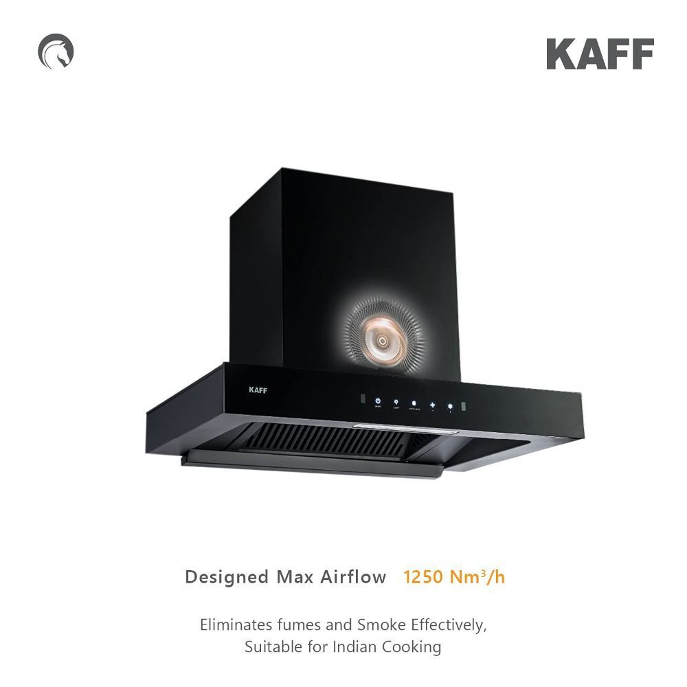 KAFF Casto DHC 60cm 1250m3/hr Ducted Auto Clean Wall Mounted Chimney with Thermostatic Touch Control Panel (Black)_7