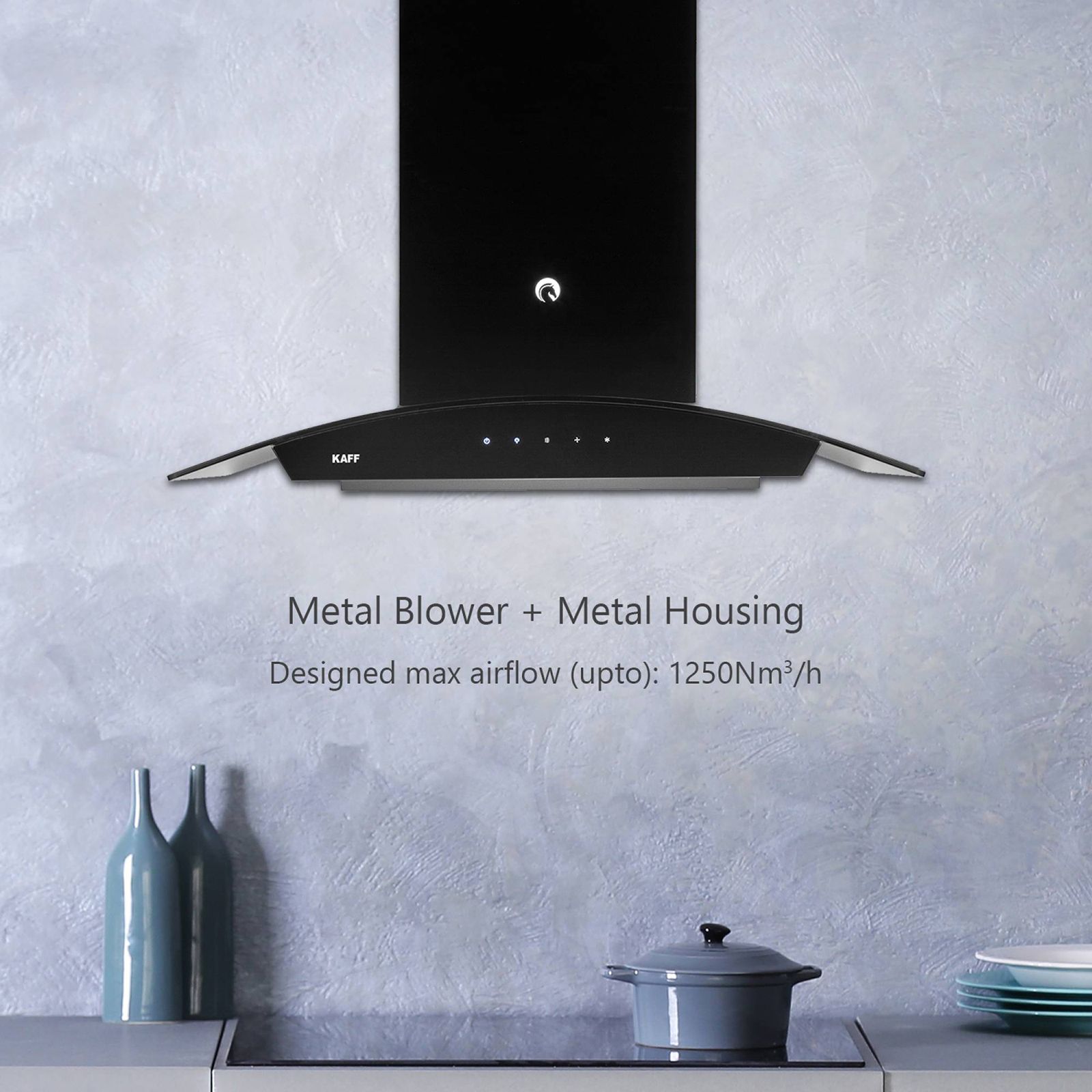KAFF VASCO DHC 60cm 1250m3/hr Ducted Auto Clean Wall Mounted Chimney with Touch Control Panel (Black)_20
